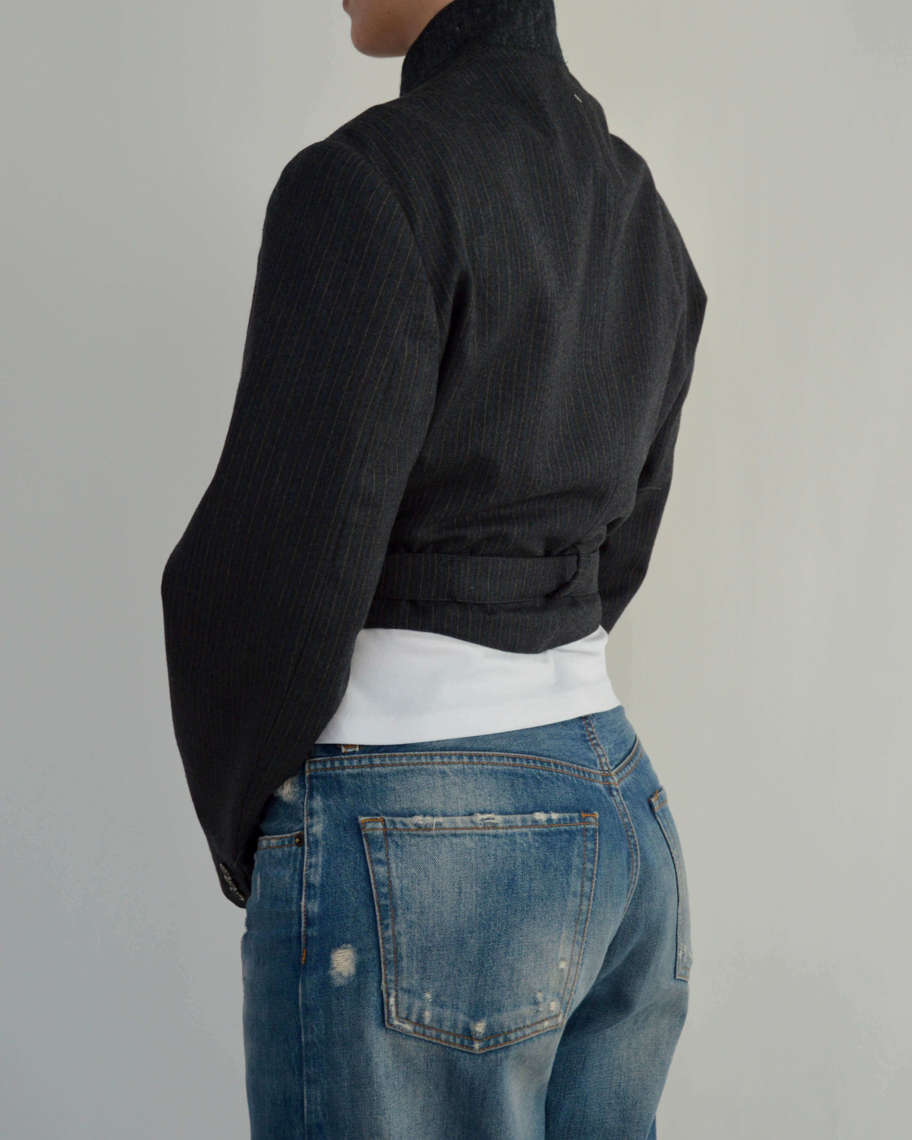 Tied-up Blazer - Textured Navy (M)