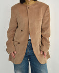 High Neck Blazer - Corduroy Beige (M)