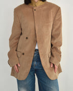 High Neck Blazer - Corduroy Beige (M)