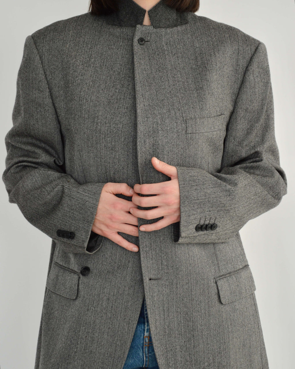 High Neck Blazer - Darker Grey (M)