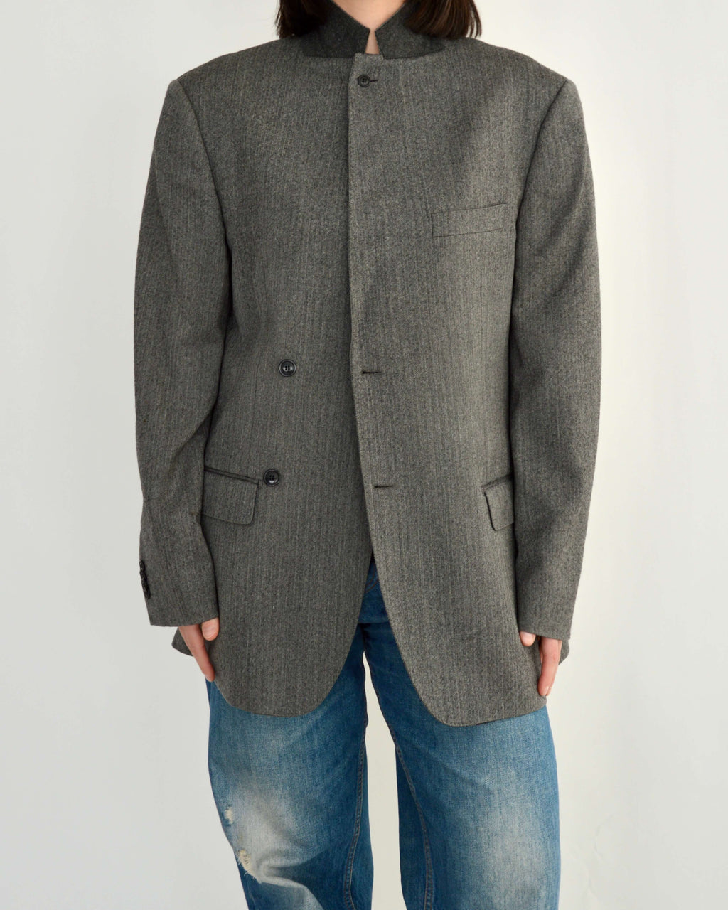 High Neck Blazer - Darker Grey (M)