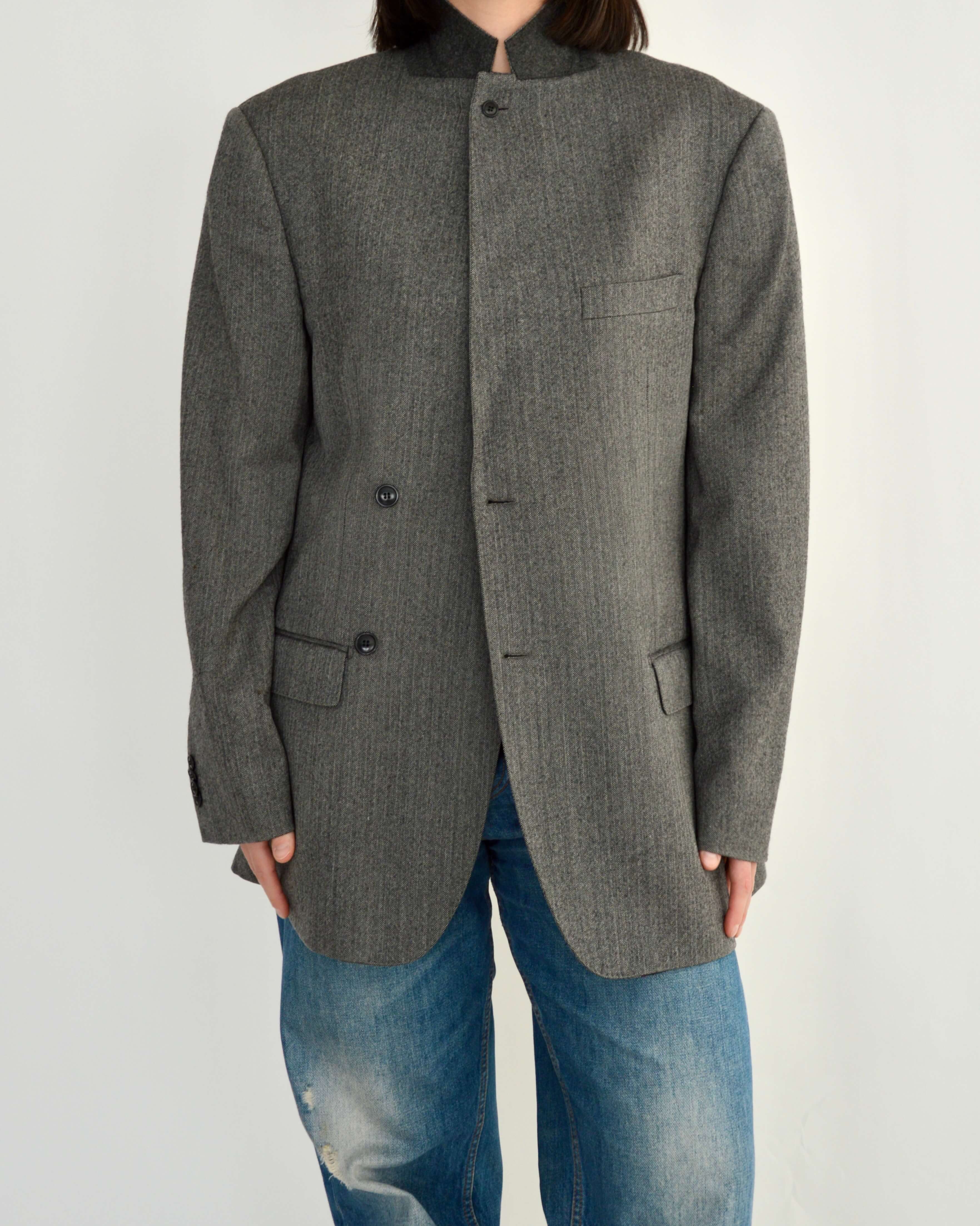 High Neck Blazer - Darker Grey (M)
