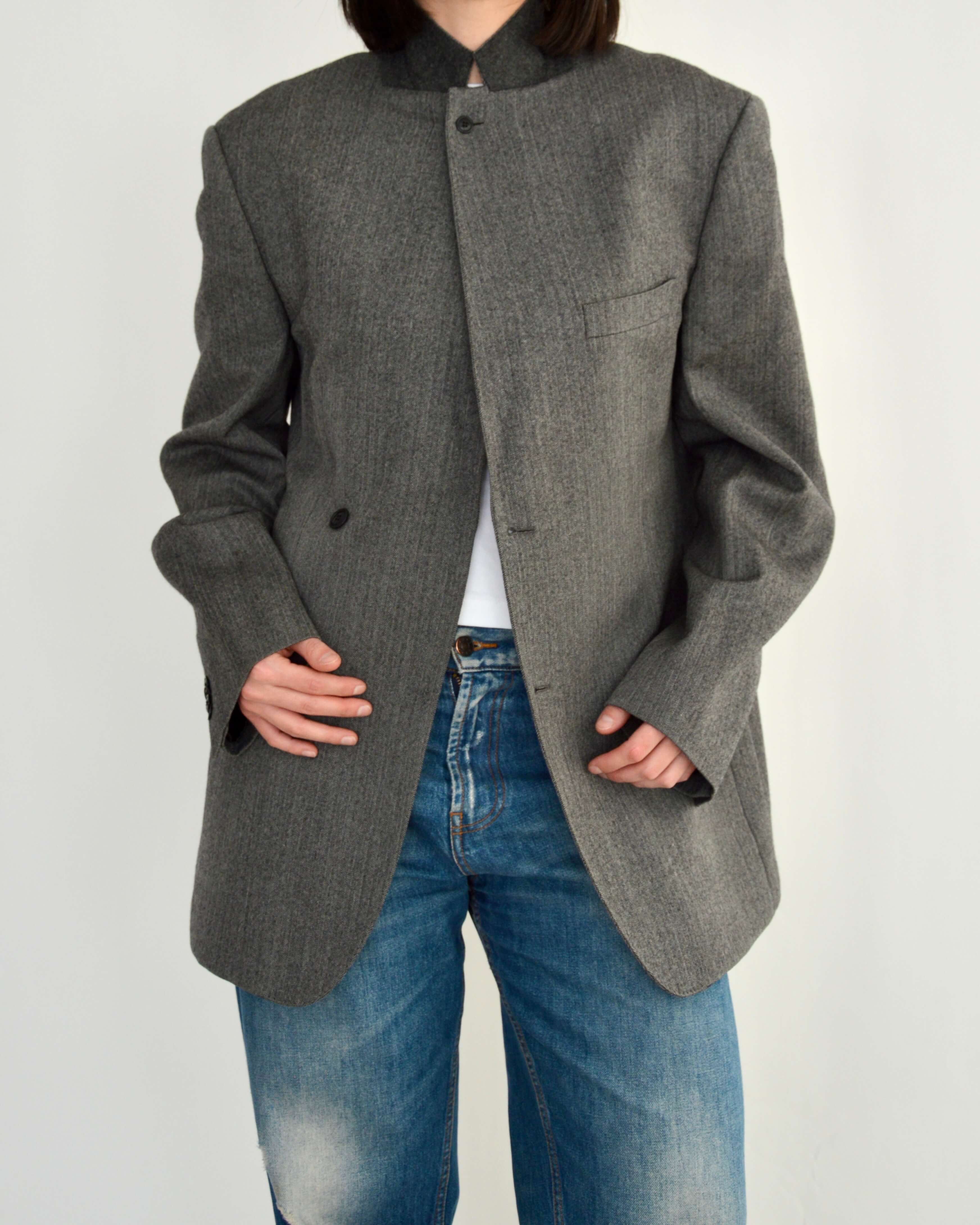 High Neck Blazer - Darker Grey (M)