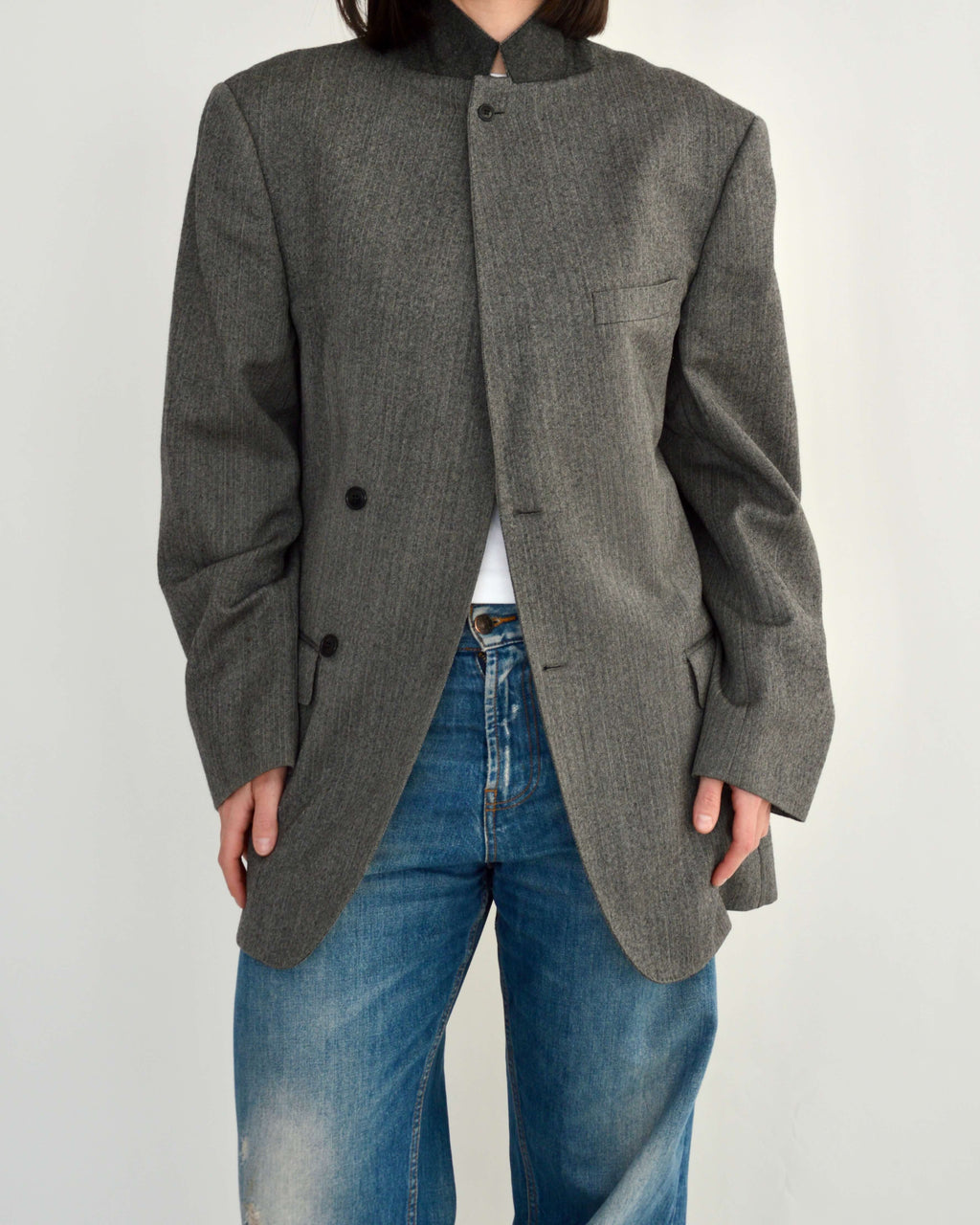 High Neck Blazer - Darker Grey (M)