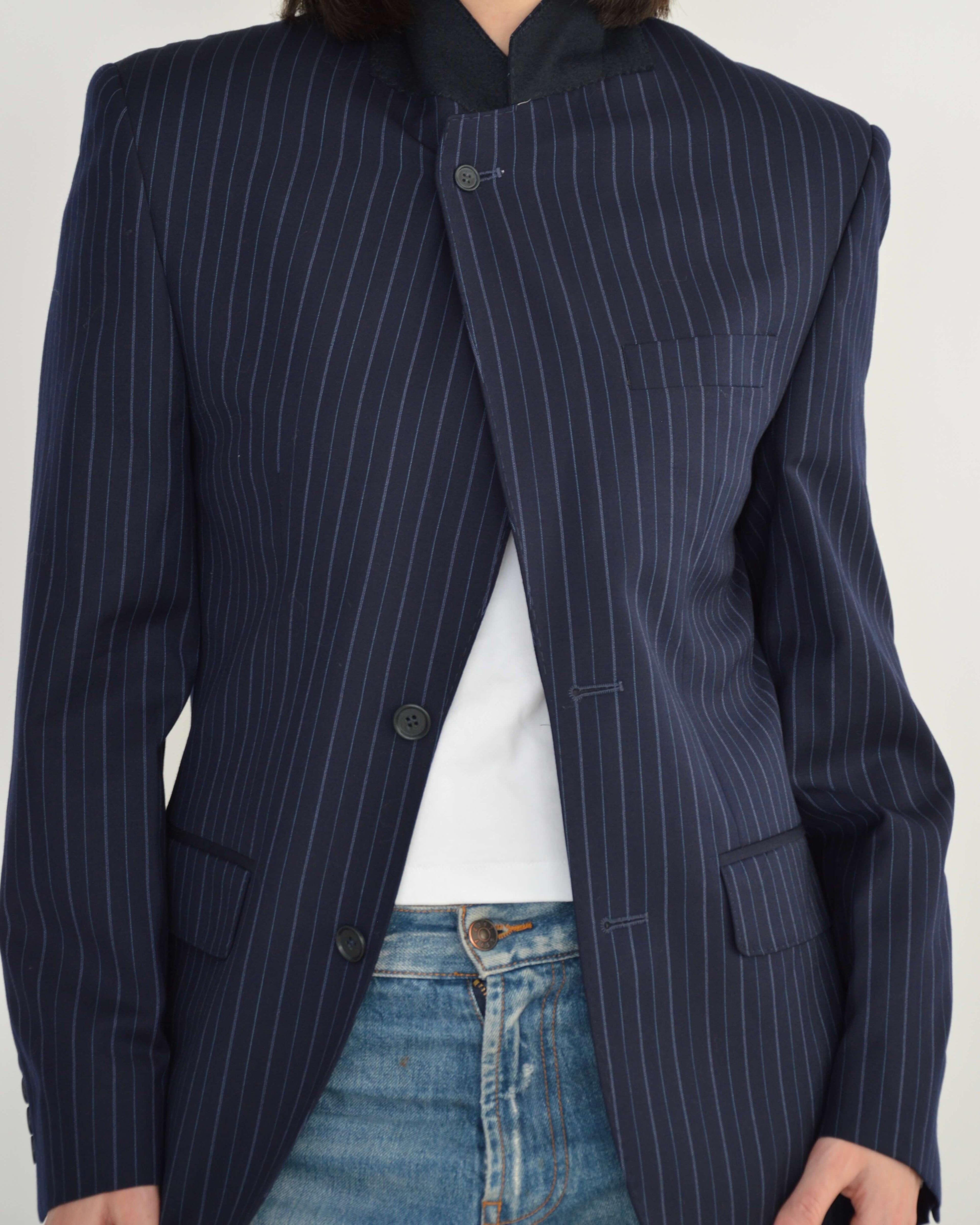 High Neck Blazer - Dark Blue (S)