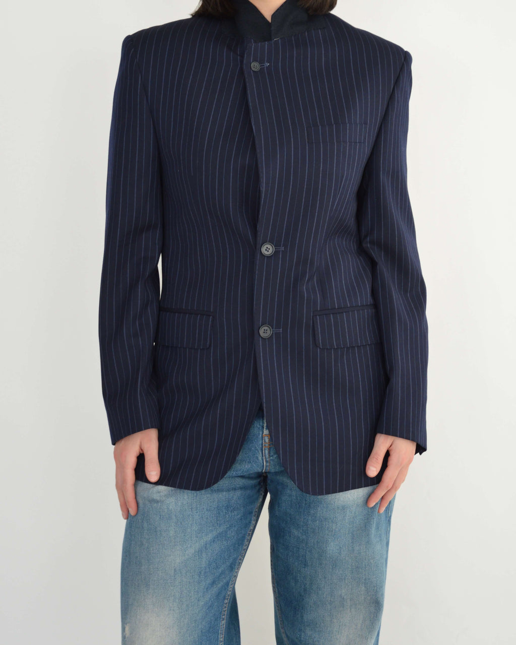 High Neck Blazer - Dark Blue (S)