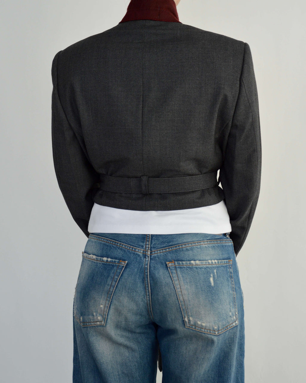 Tied-up Blazer - Burgundy Collar (S)