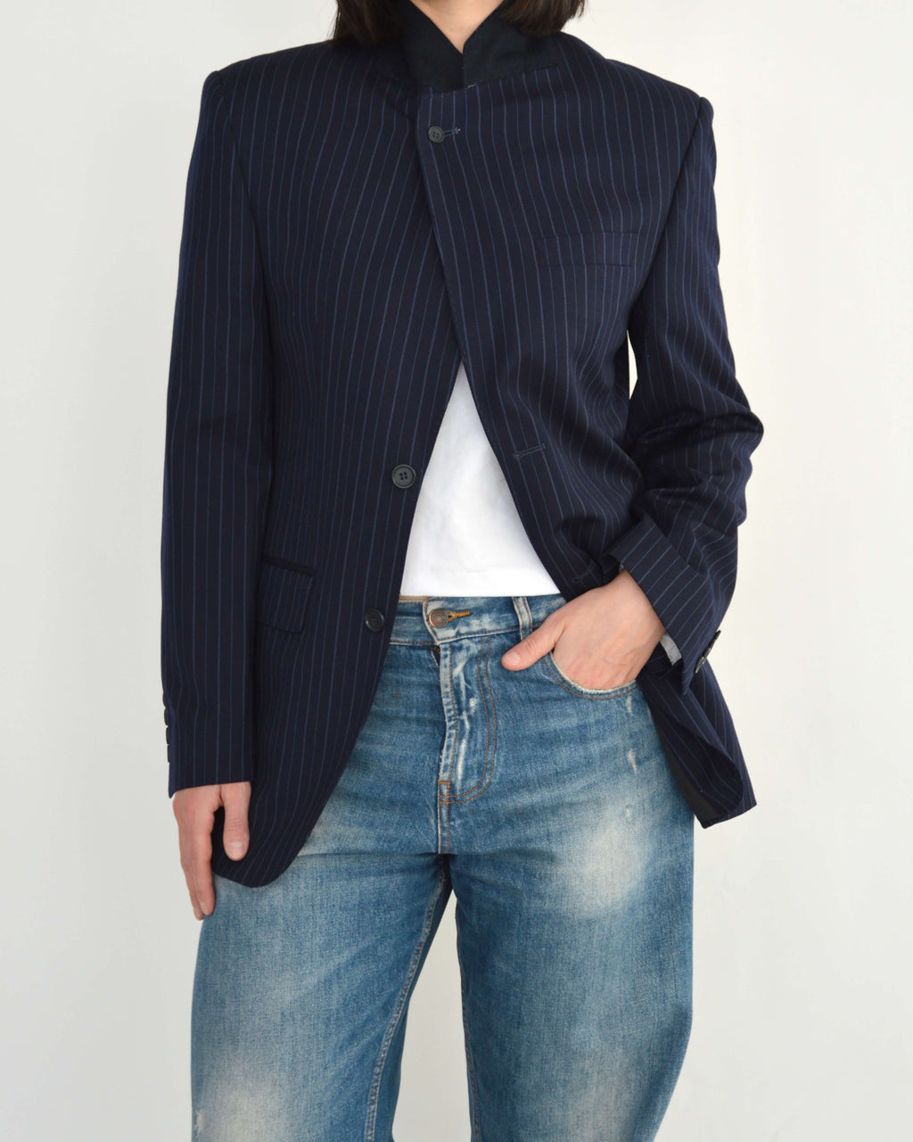 High Neck Blazer - Dark Blue (S)