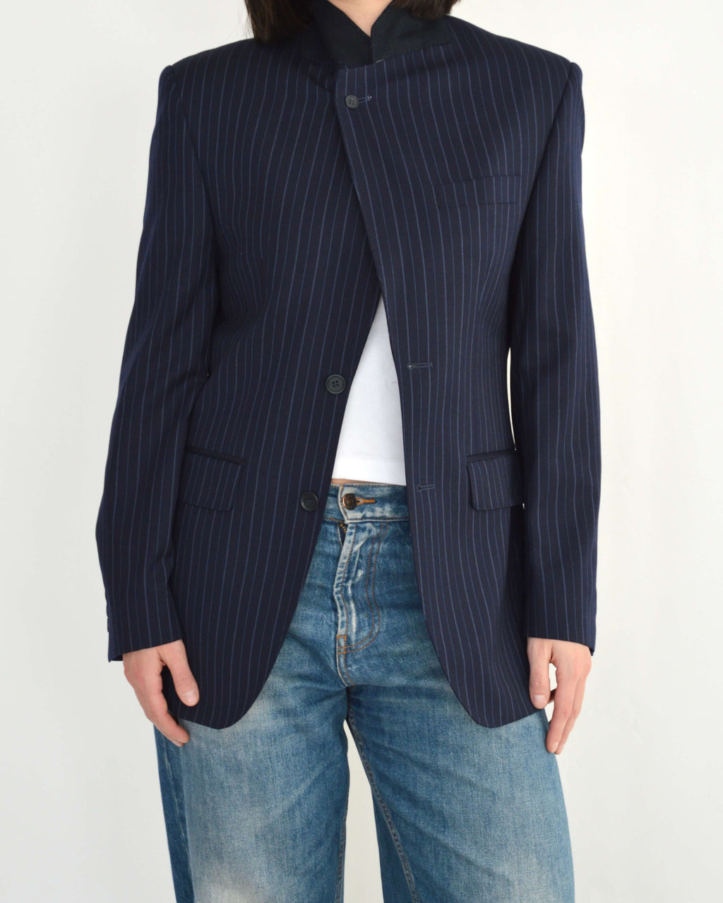 High Neck Blazer - Dark Blue (S)