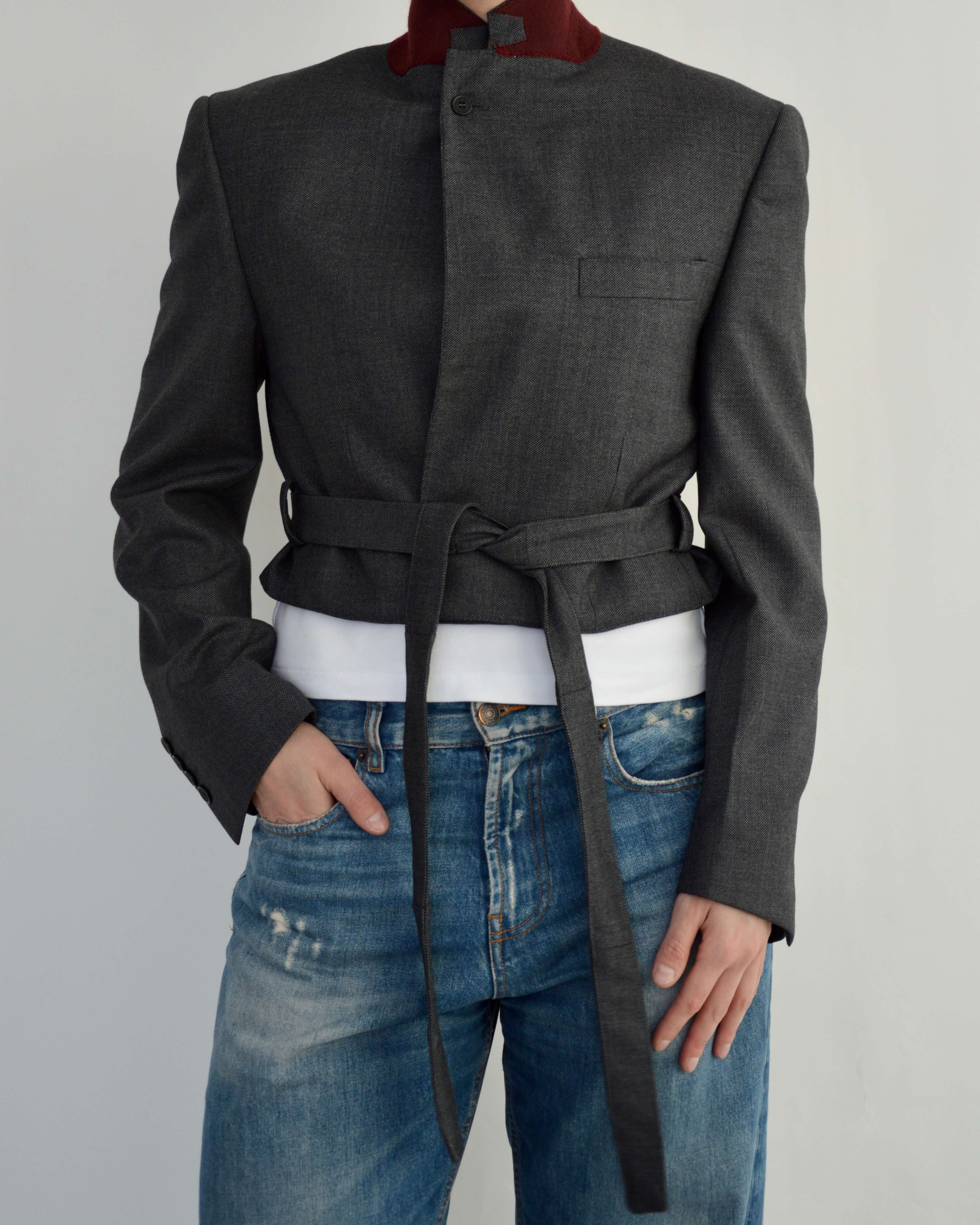 Tied-up Blazer - Burgundy Collar (S)