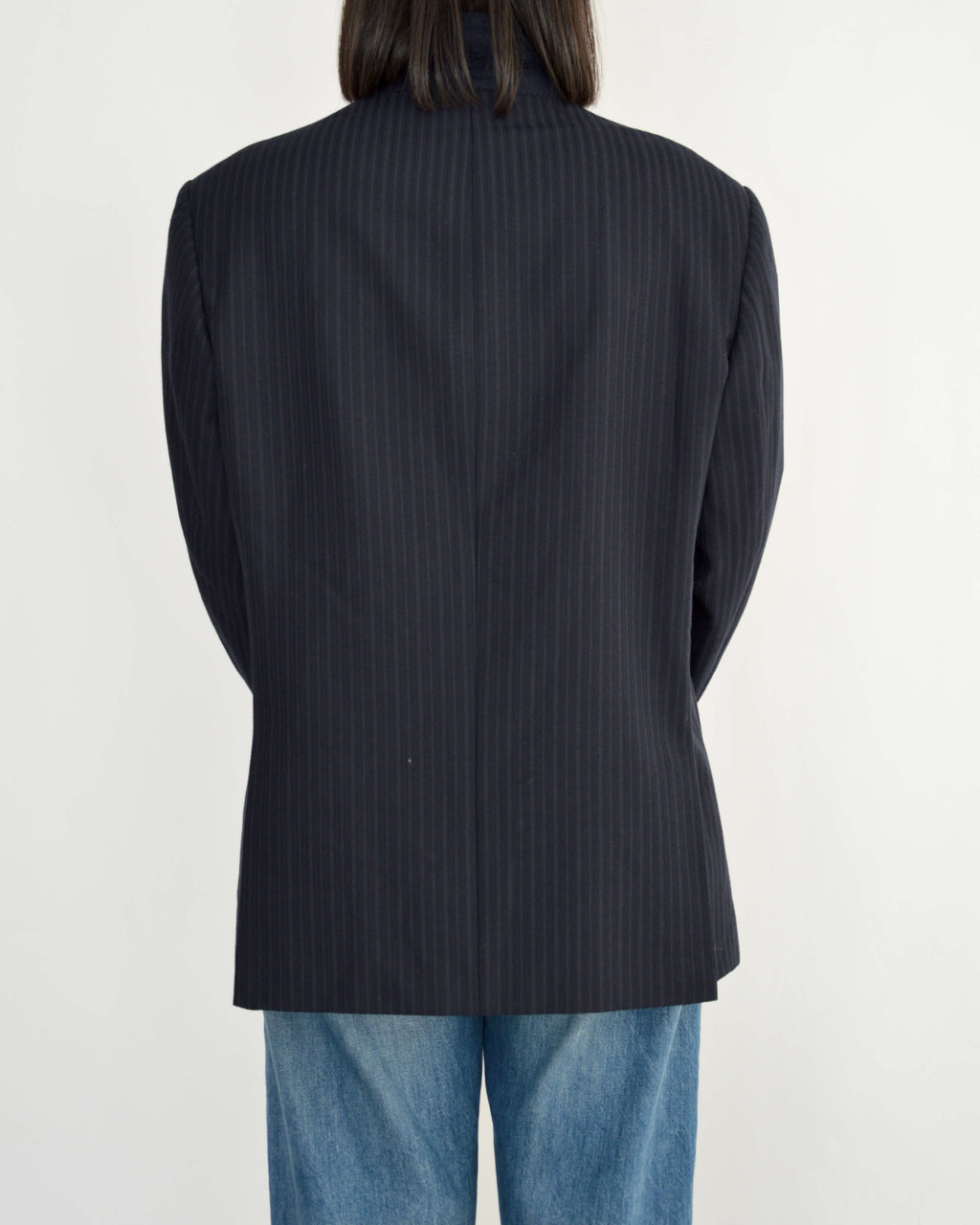 High Neck Blazer - Navy Stripped (XL)