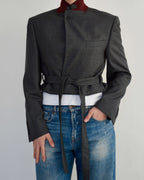 Tied-up Blazer - Burgundy Collar (S)
