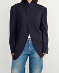 High Neck Blazer - Navy Stripped (XL)