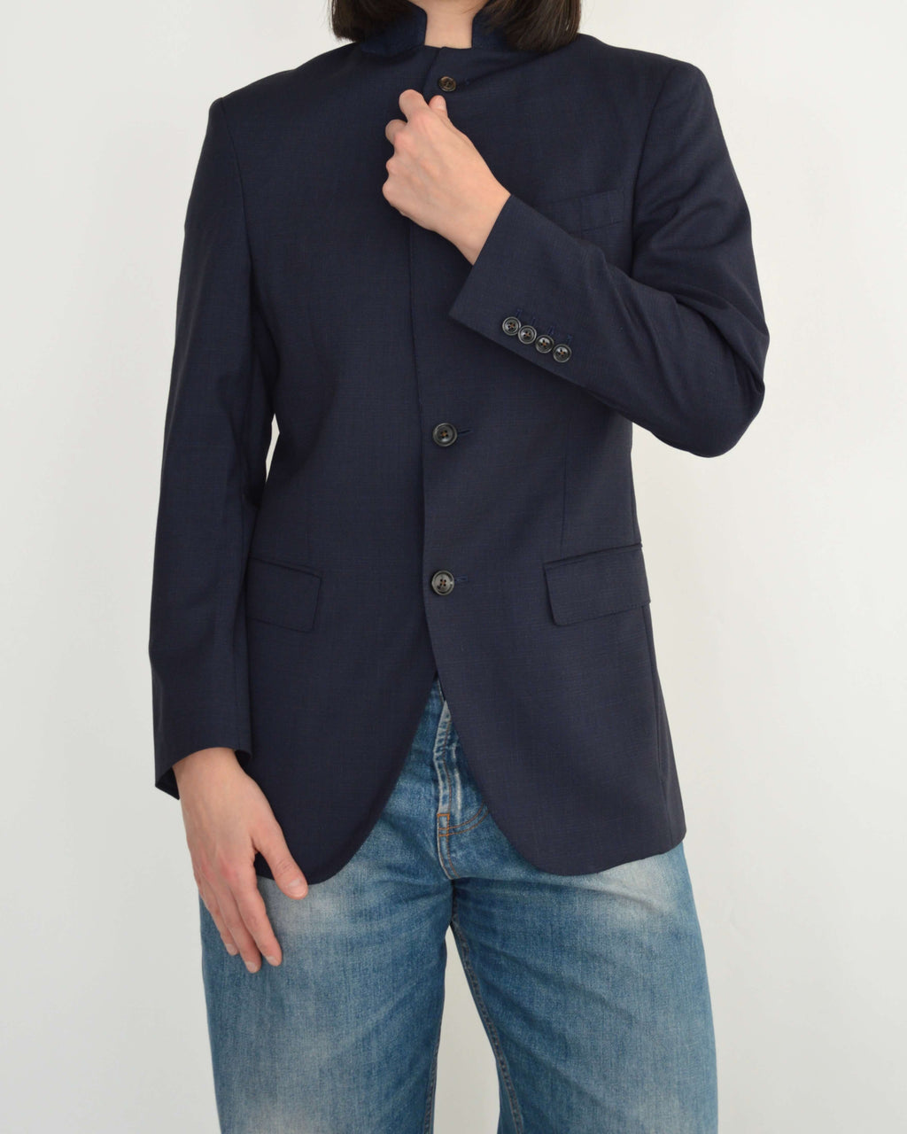 High Neck Blazer - Carolina Herrera Navy (XS)
