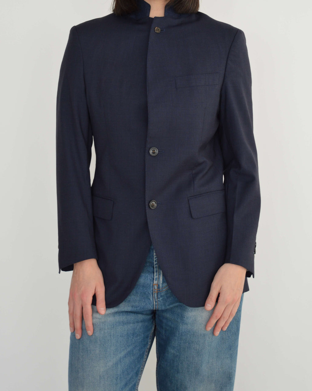 High Neck Blazer - Carolina Herrera Navy (XS)