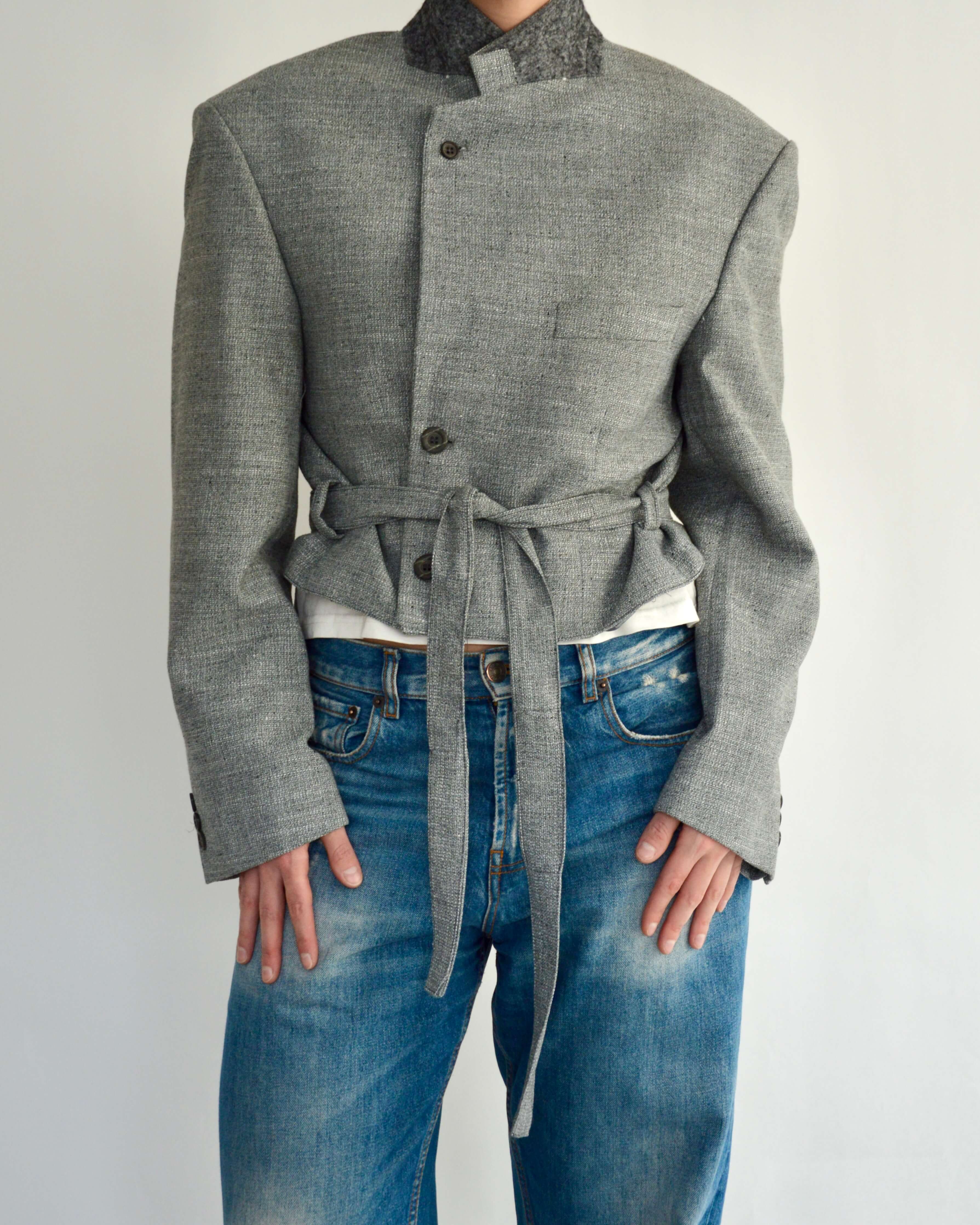 Tied-up Blazer - Light Blue (L)