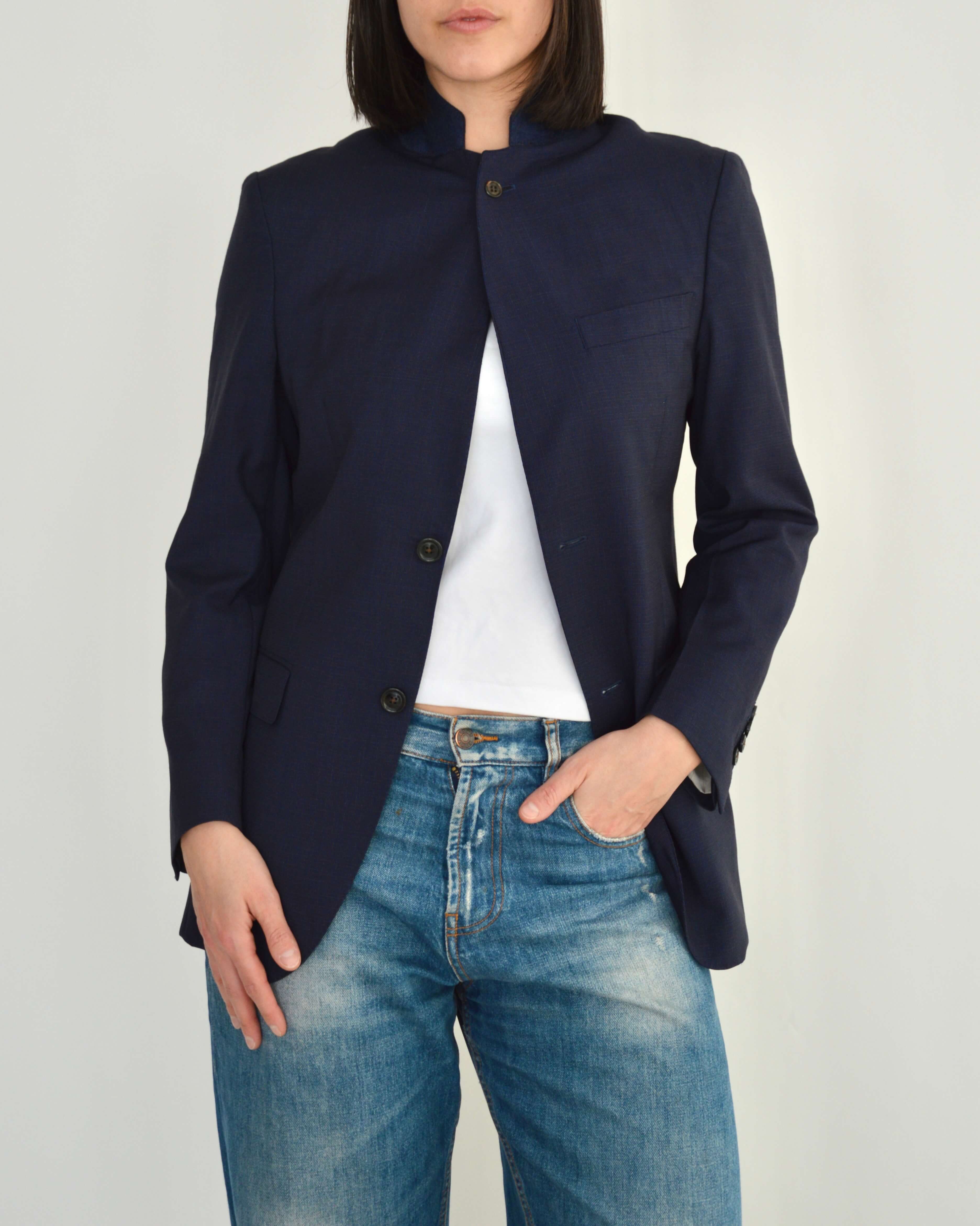 High Neck Blazer - Carolina Herrera Navy (XS)