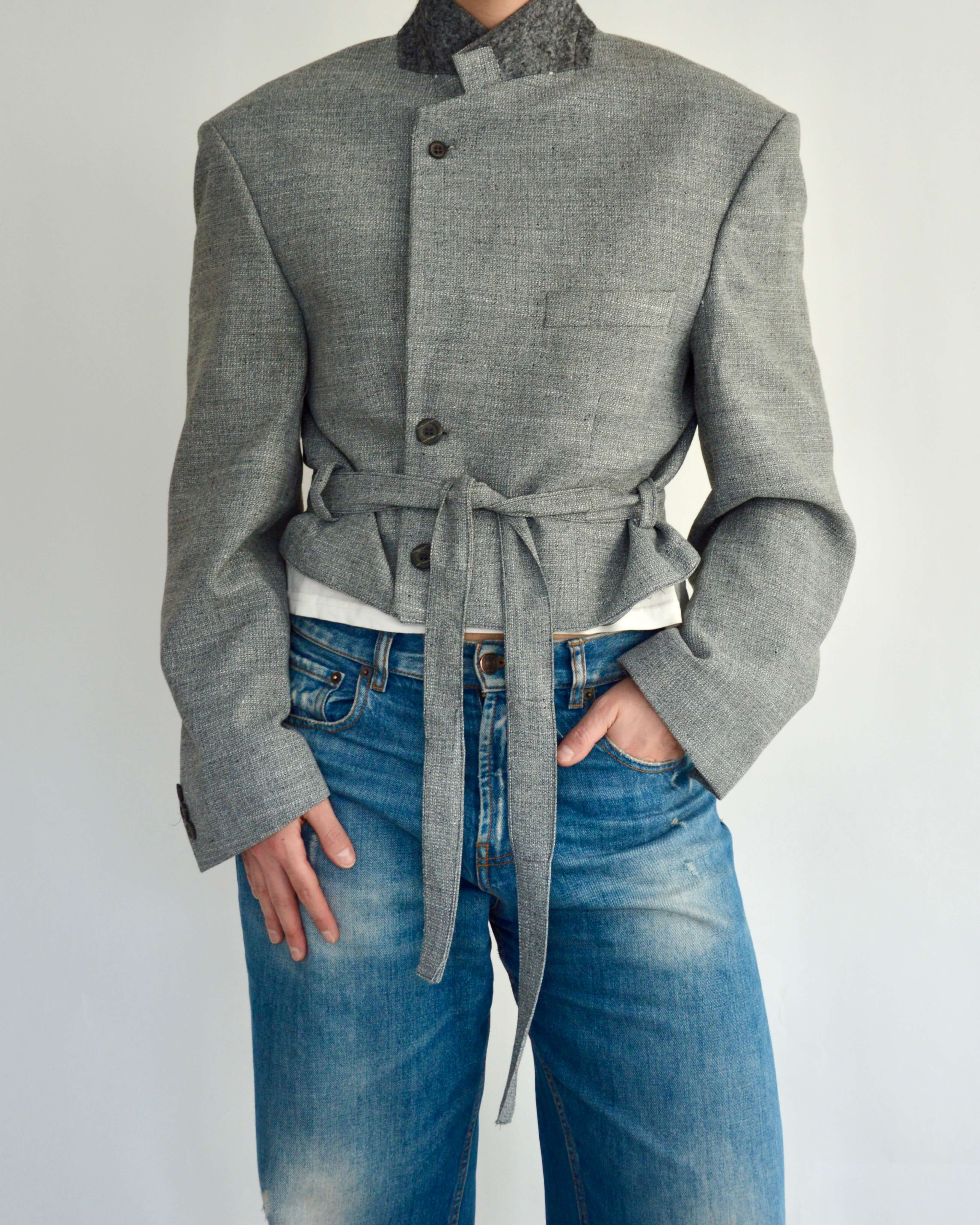 Tied-up Blazer - Light Blue (L)