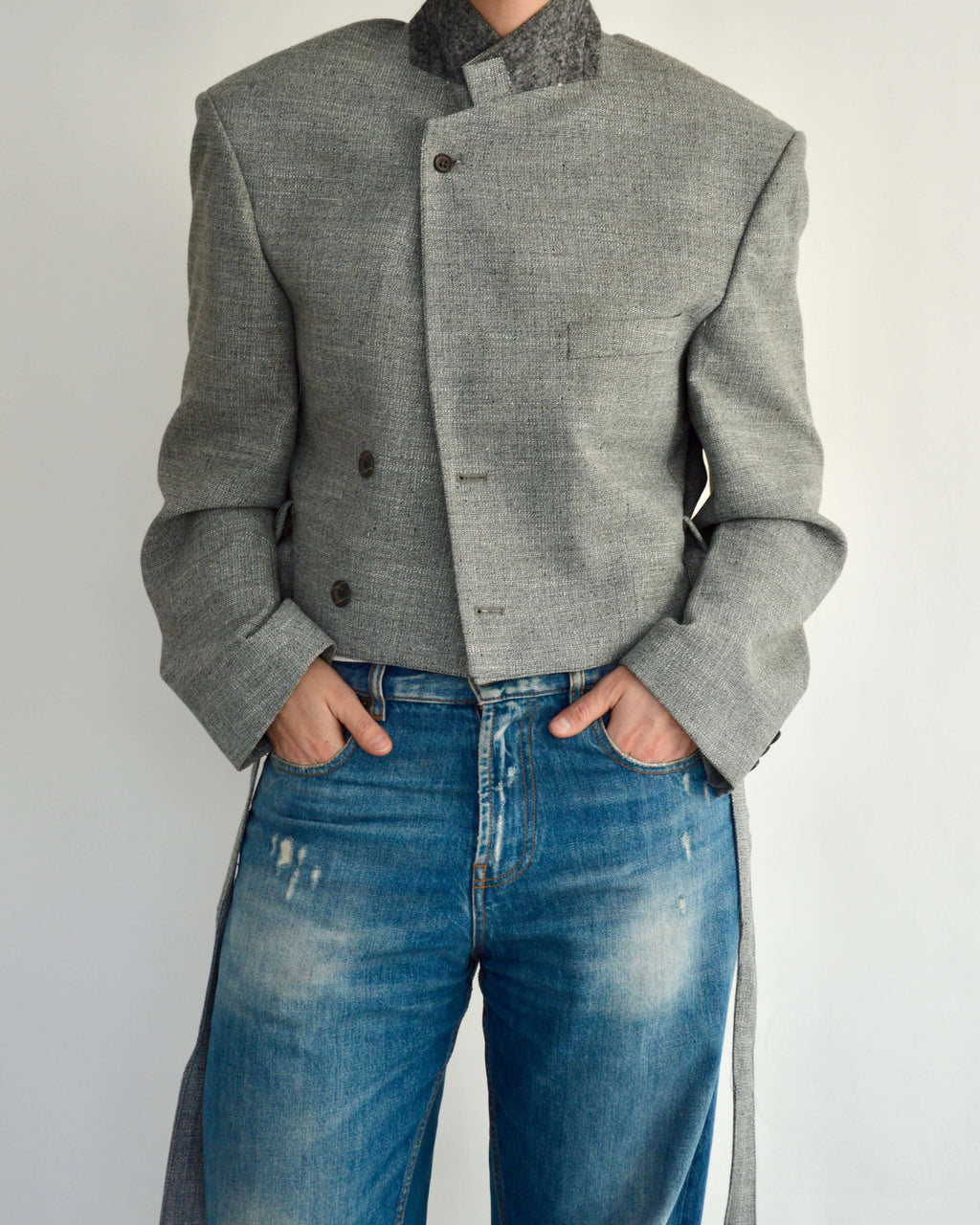 Tied-up Blazer - Light Blue (L)