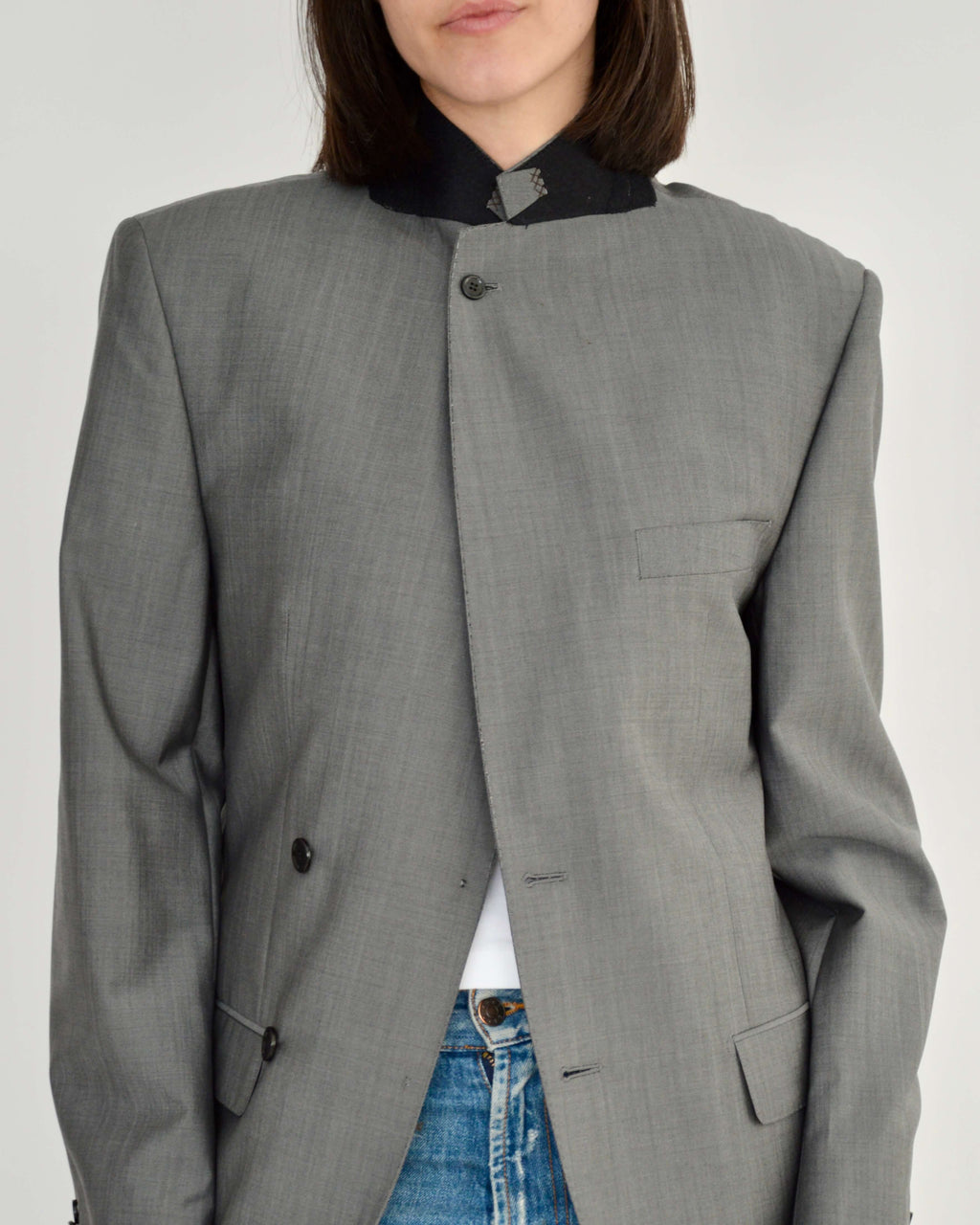 High Neck Blazer - Soft Grey (M)