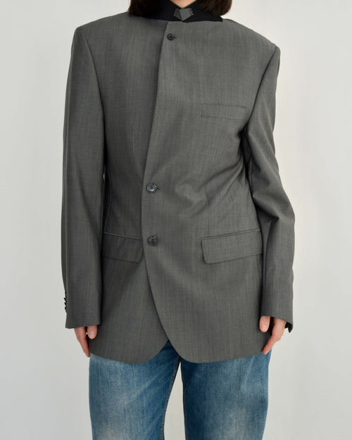 High Neck Blazer in Soft Grey, view 2