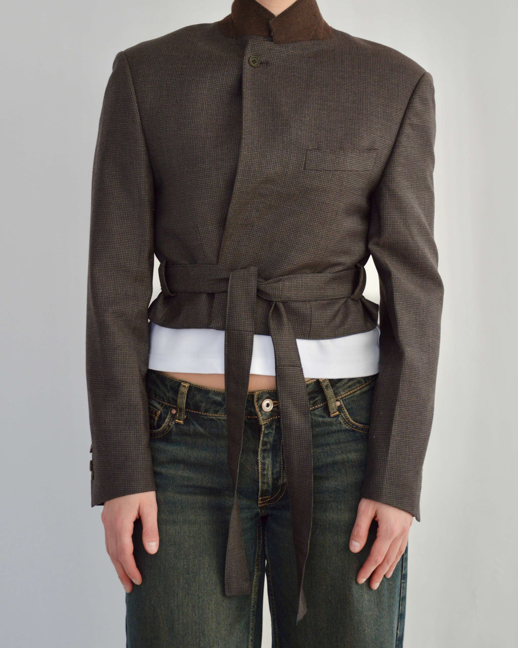 Tied-up Blazer - Cool Brown (S)