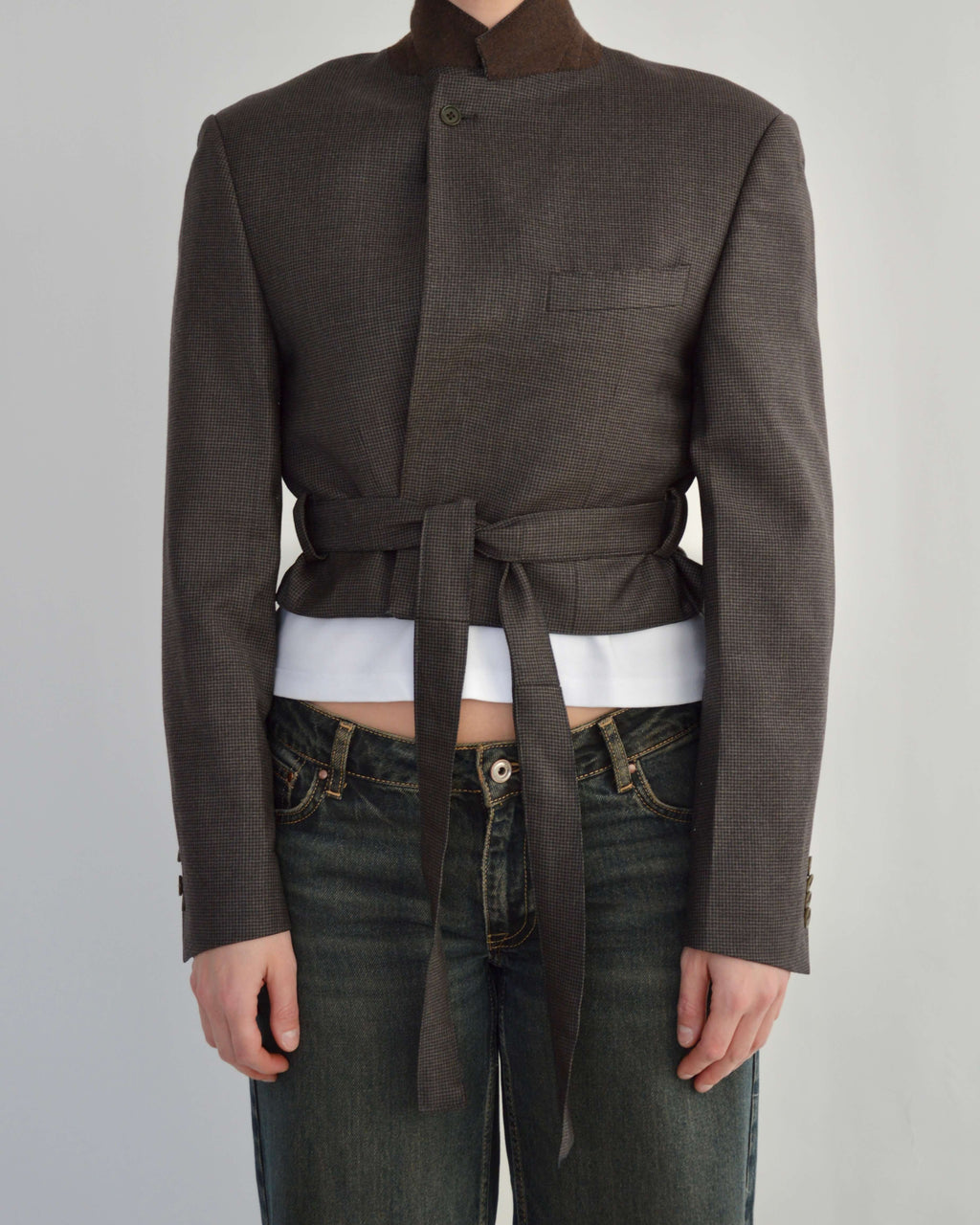 Tied-up Blazer - Cool Brown (S)