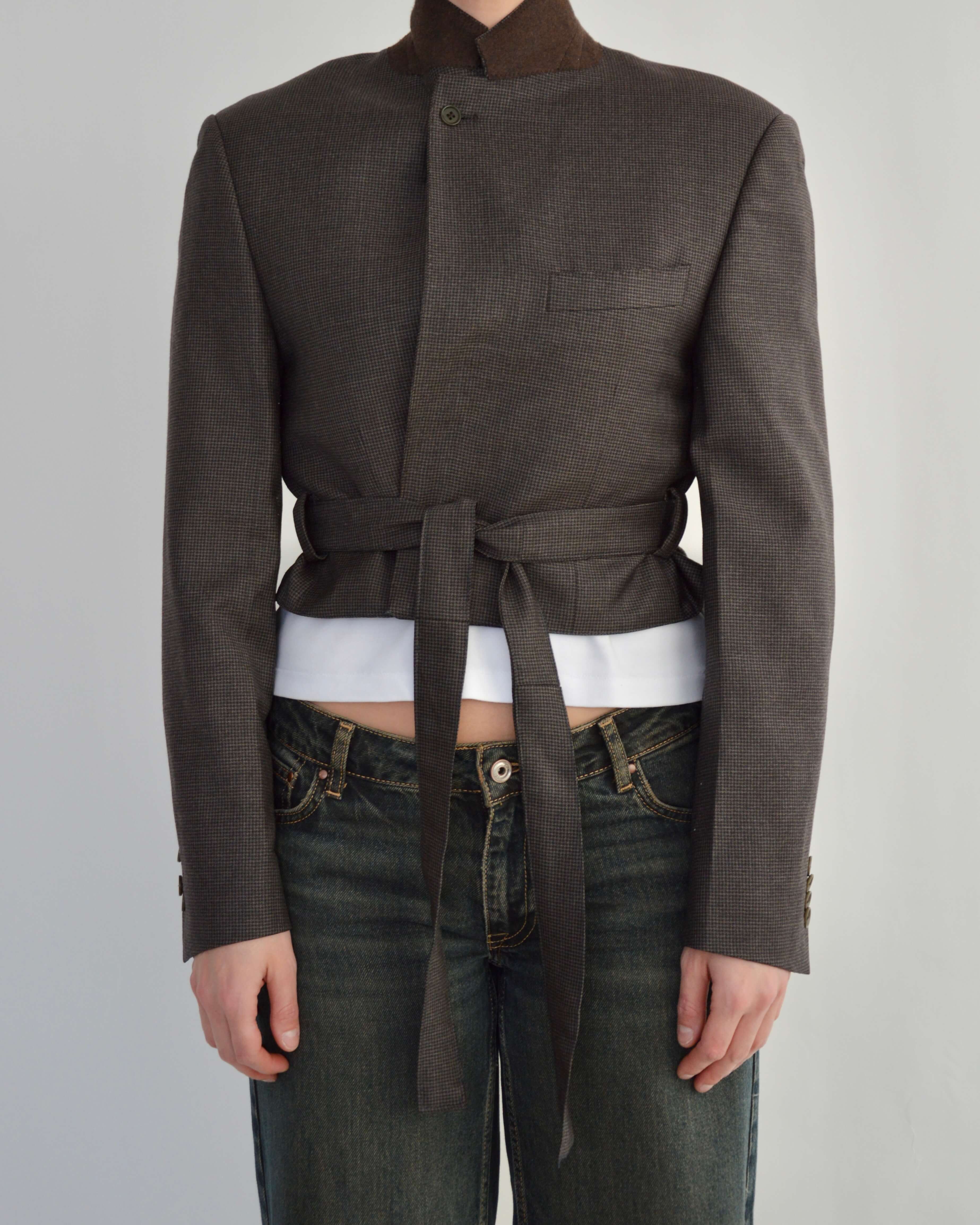 Tied-up Blazer - Cool Brown (S)