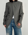 High Neck Blazer - Soft Grey (M)