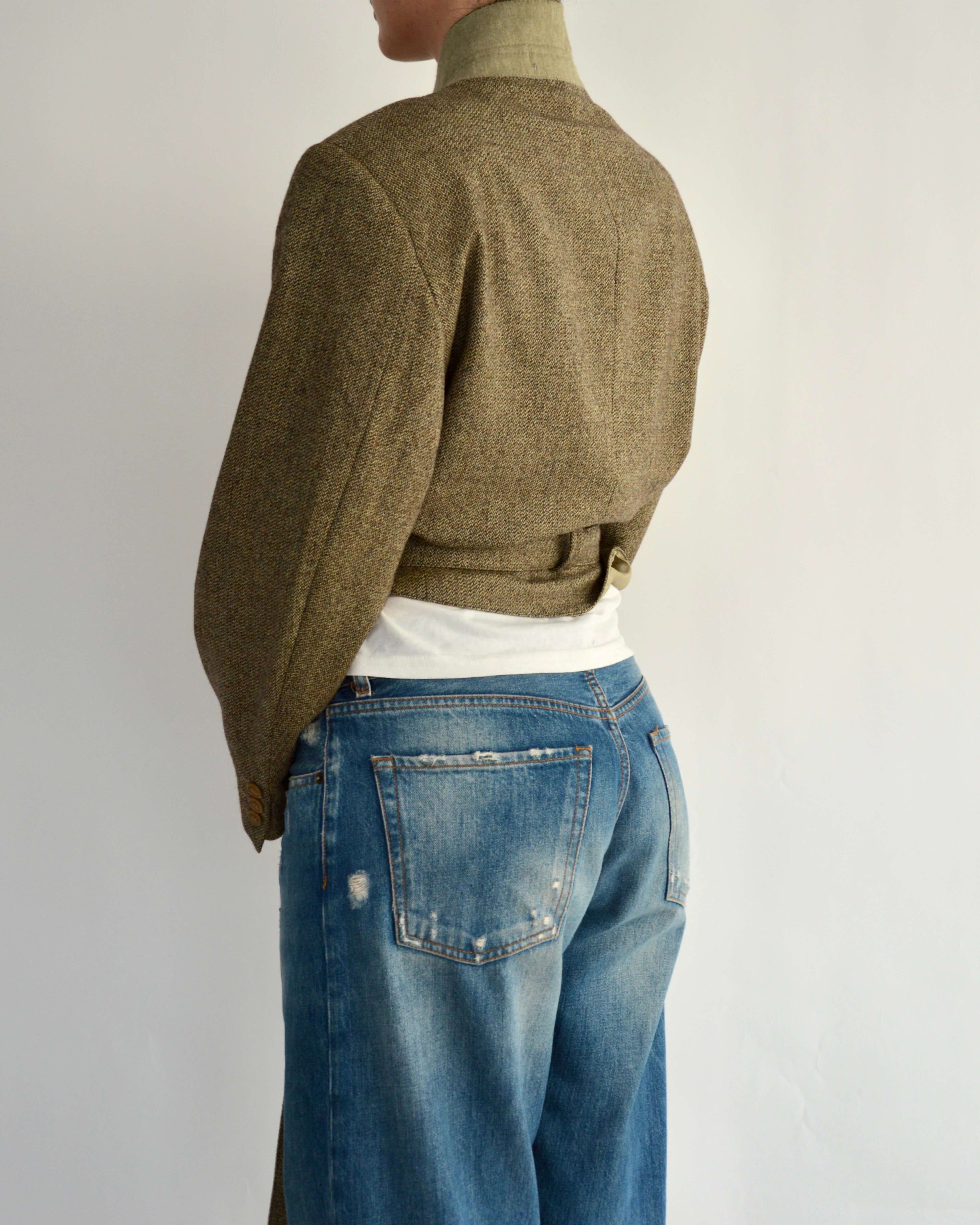 Tied-up Blazer - Textured Light Green (M)