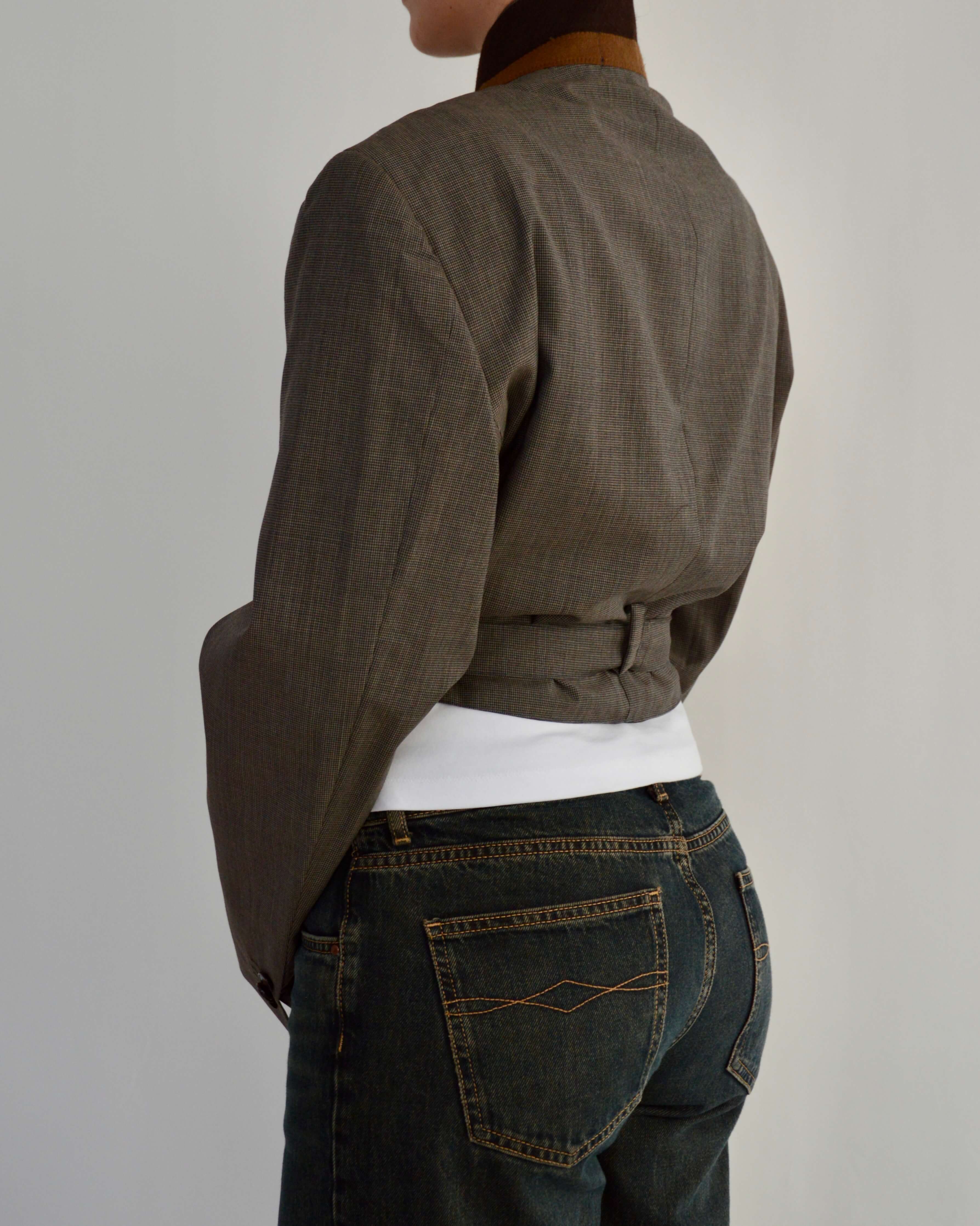 Tied-up Blazer - Brown Collar (M)