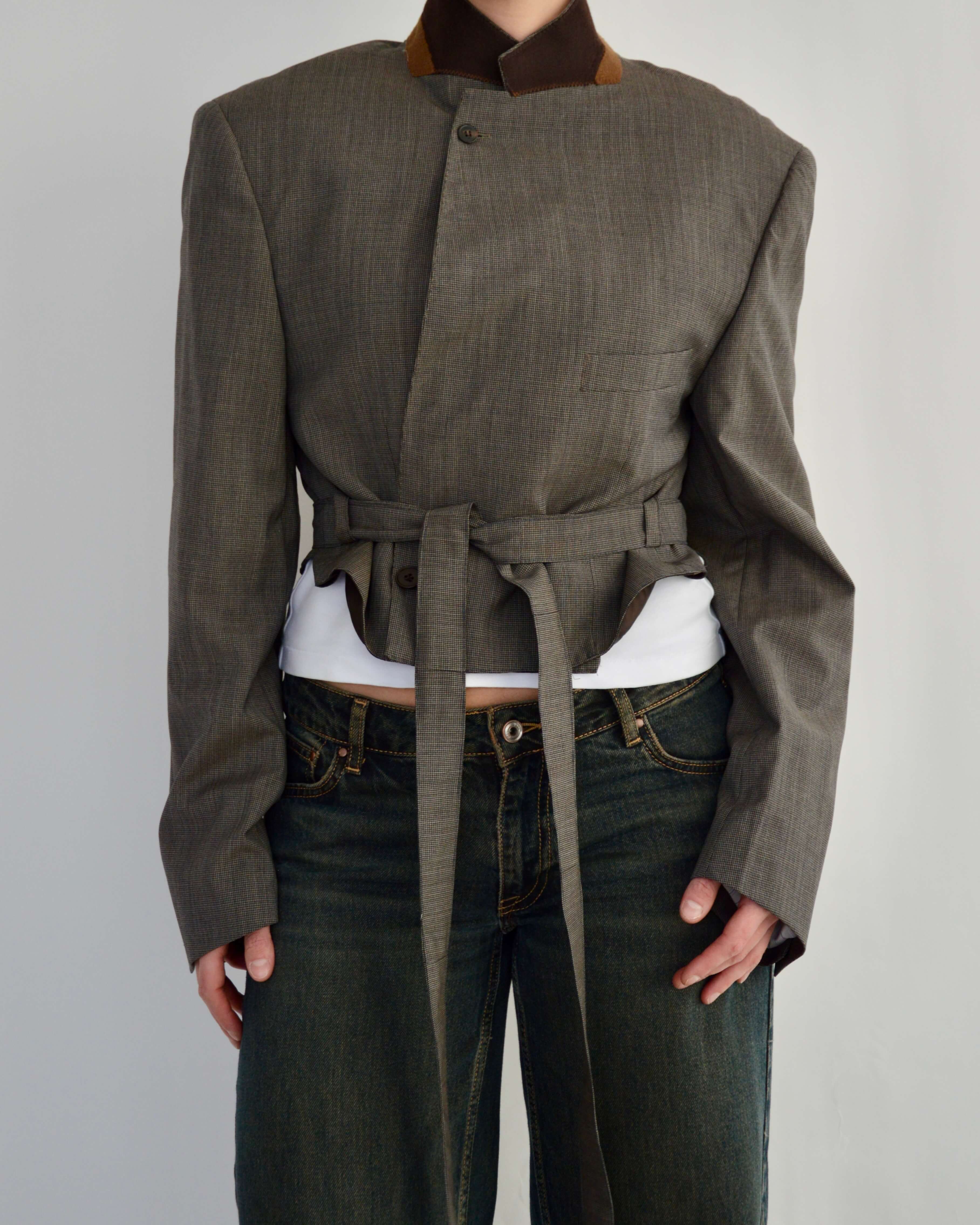 Tied-up Blazer - Brown Collar (M)