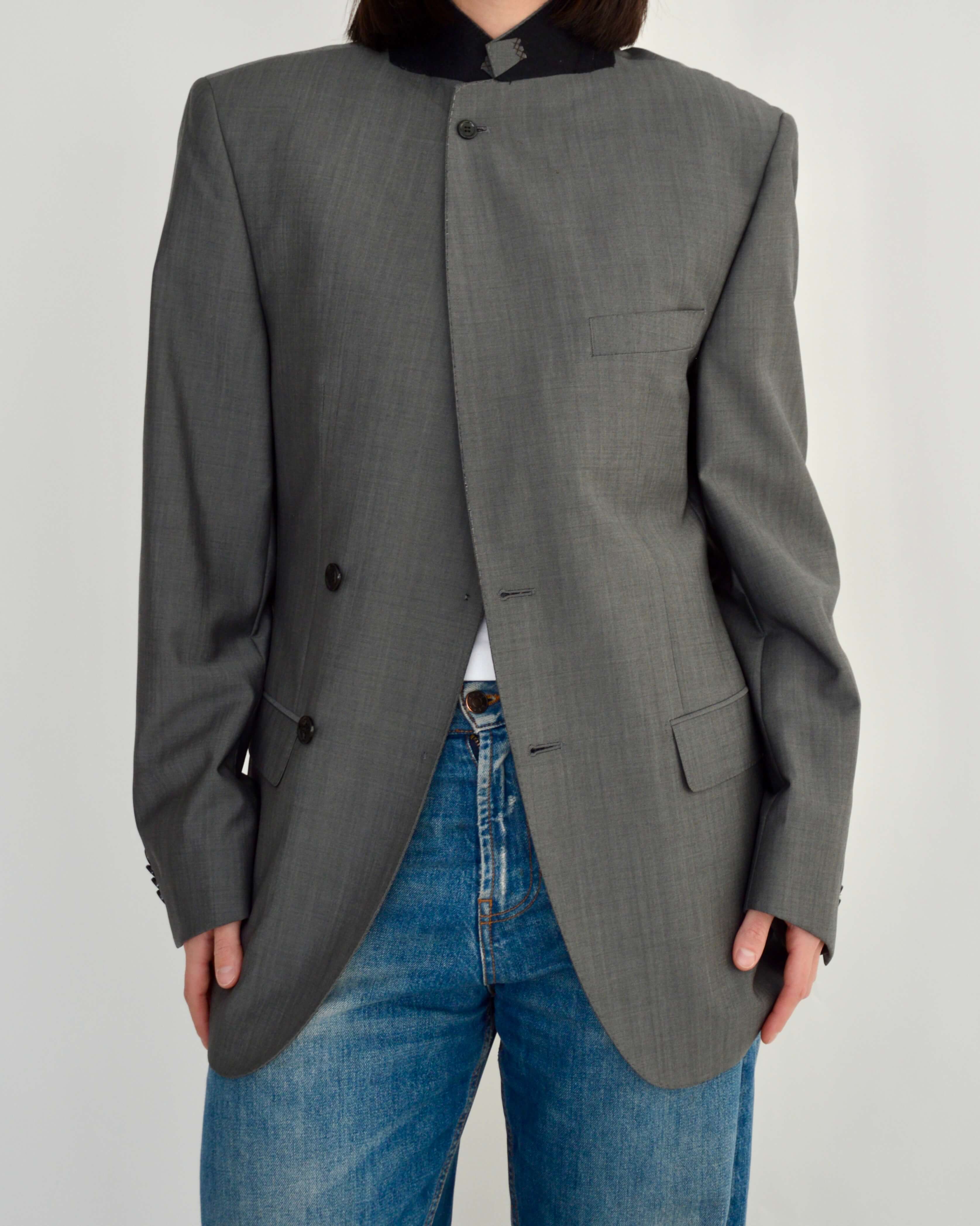 High Neck Blazer - Soft Grey (M)