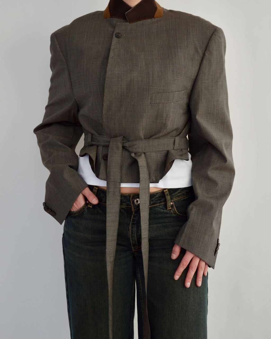Tied-up Blazer - Brown Collar (M)