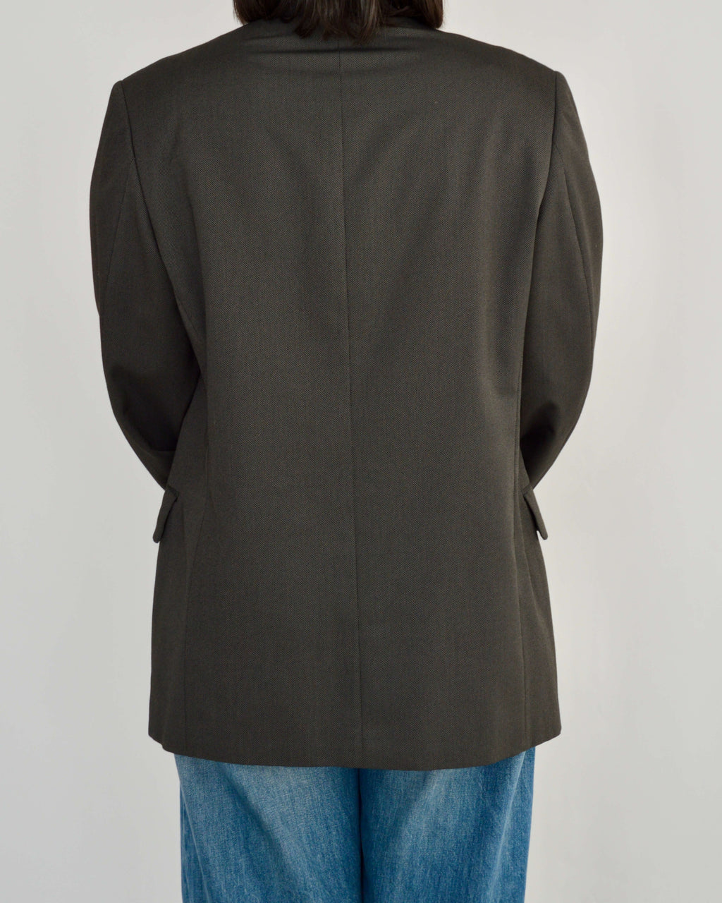 High Neck Blazer - Brown (L)