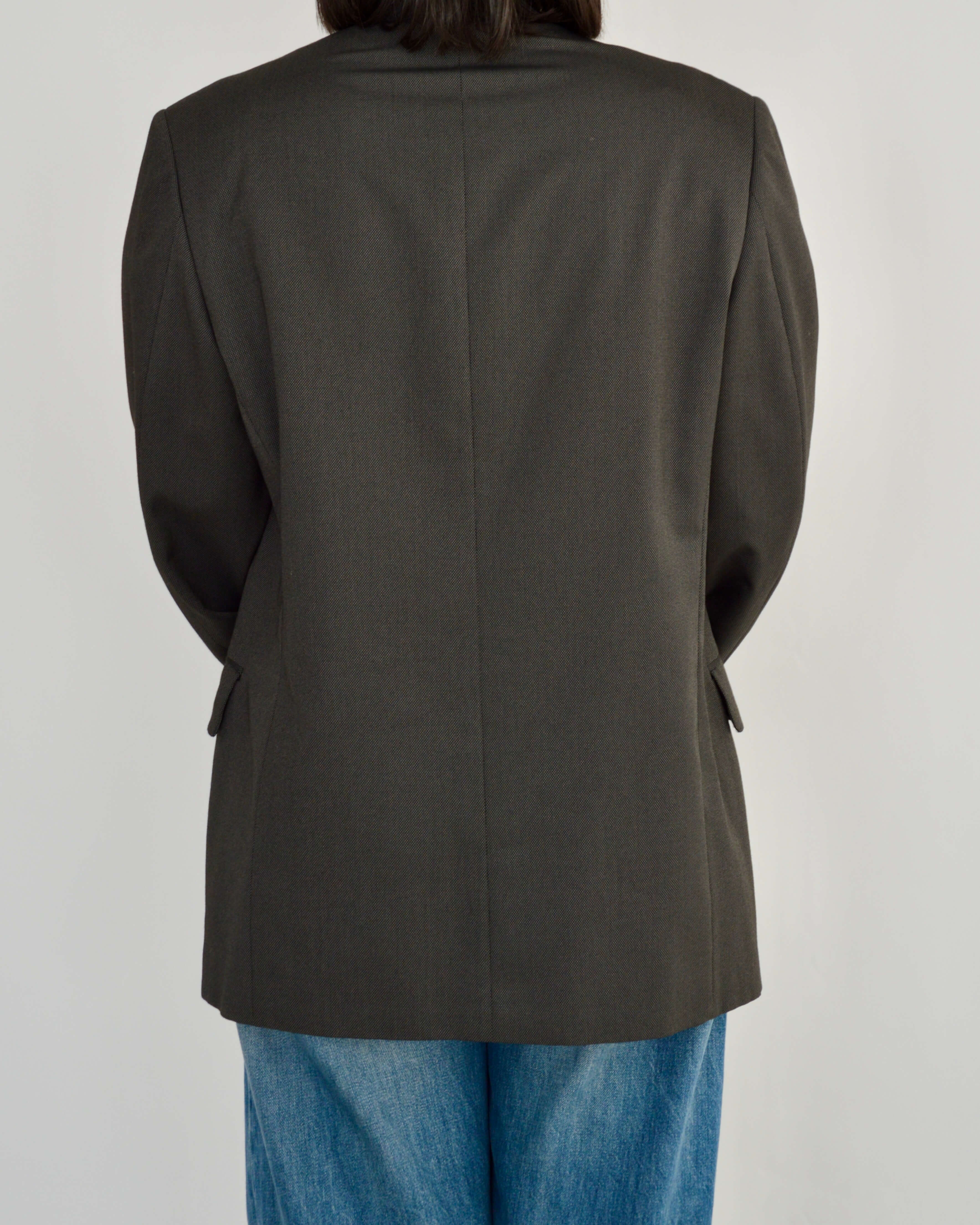 High Neck Blazer - Brown (L)