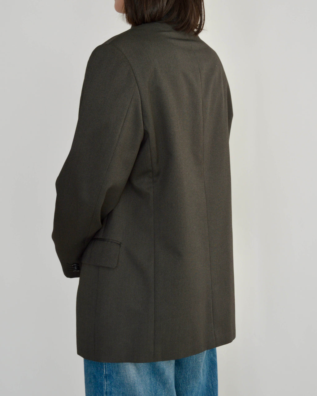 High Neck Blazer - Brown (L)