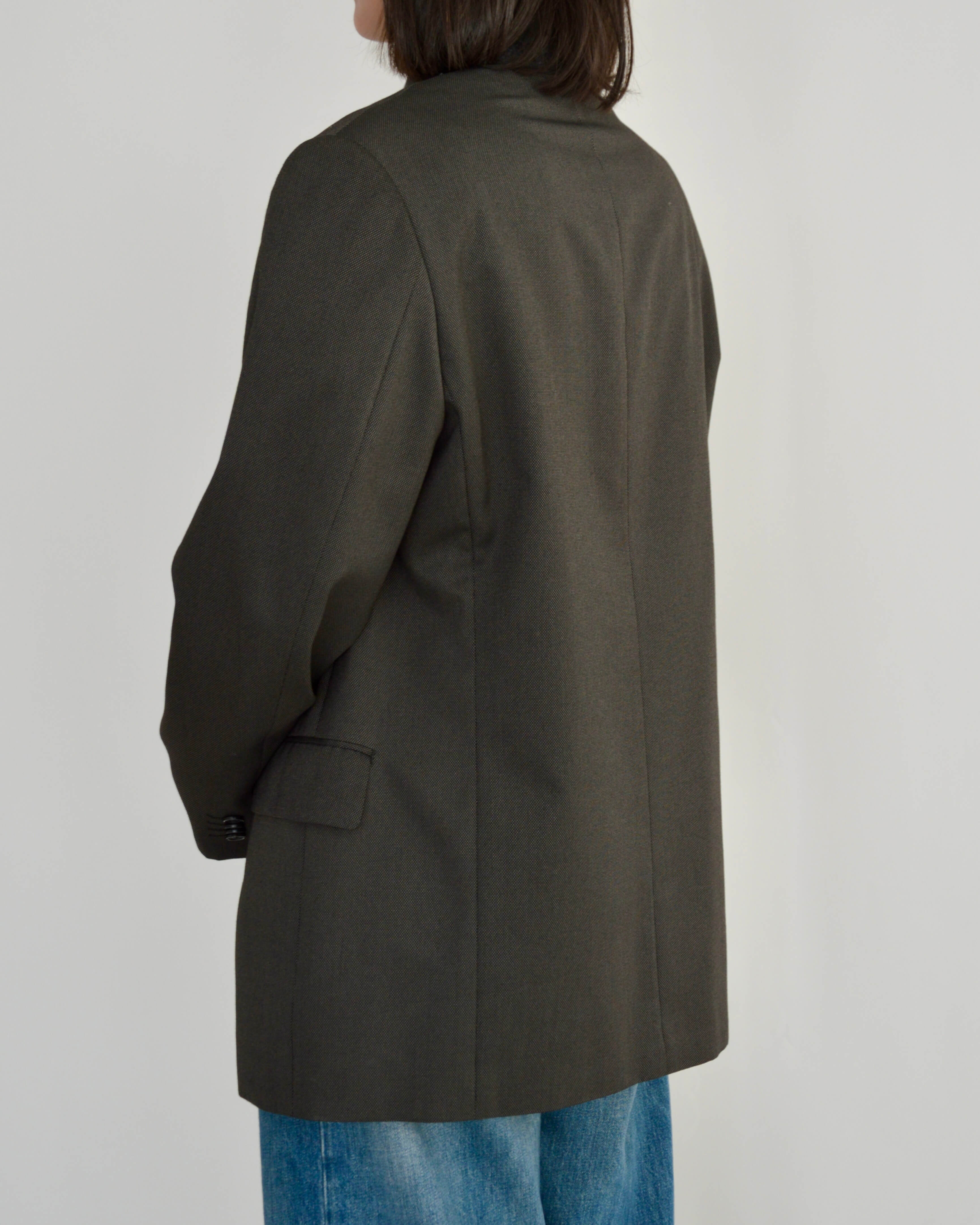 High Neck Blazer - Brown (L)