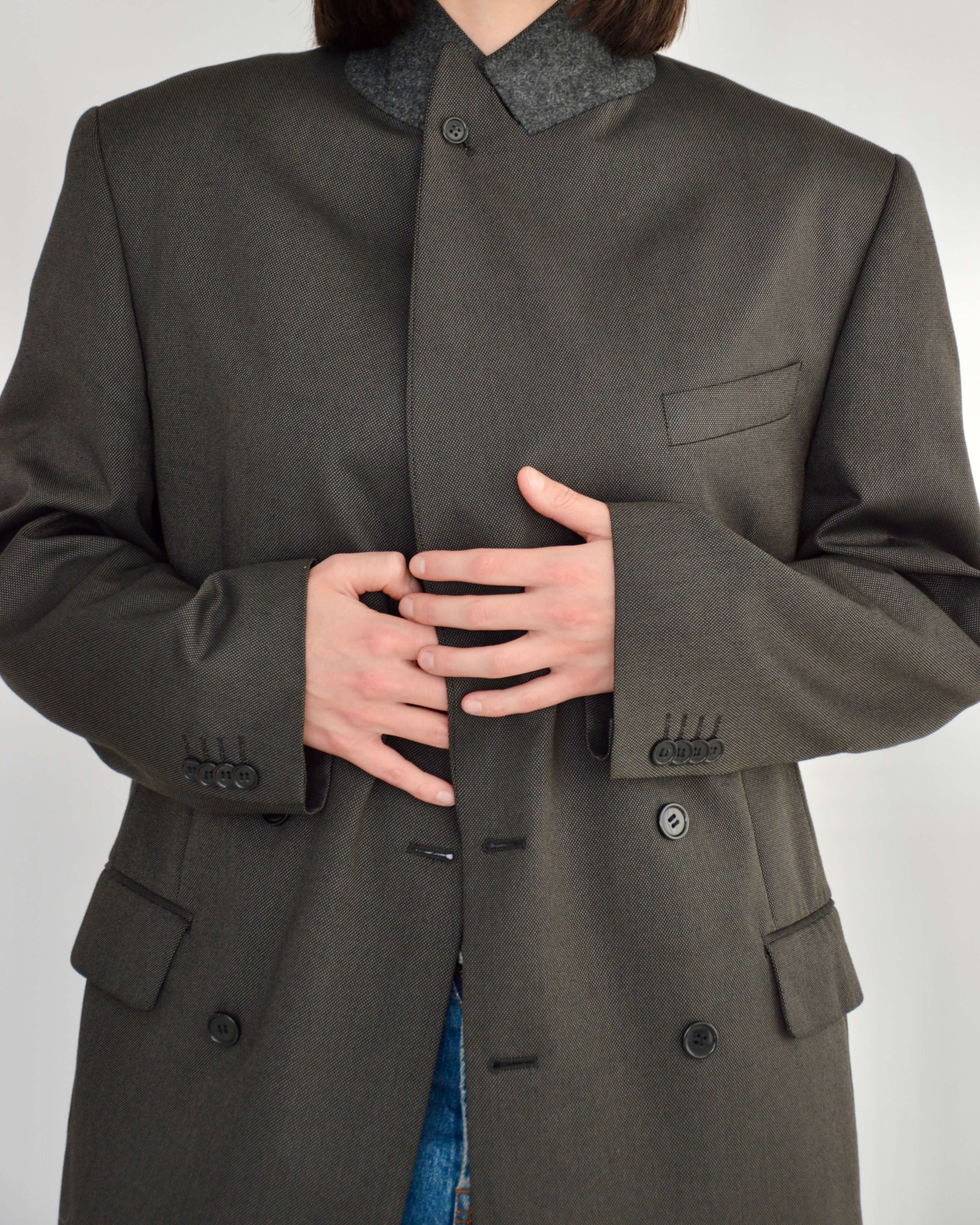 High Neck Blazer - Brown (L)