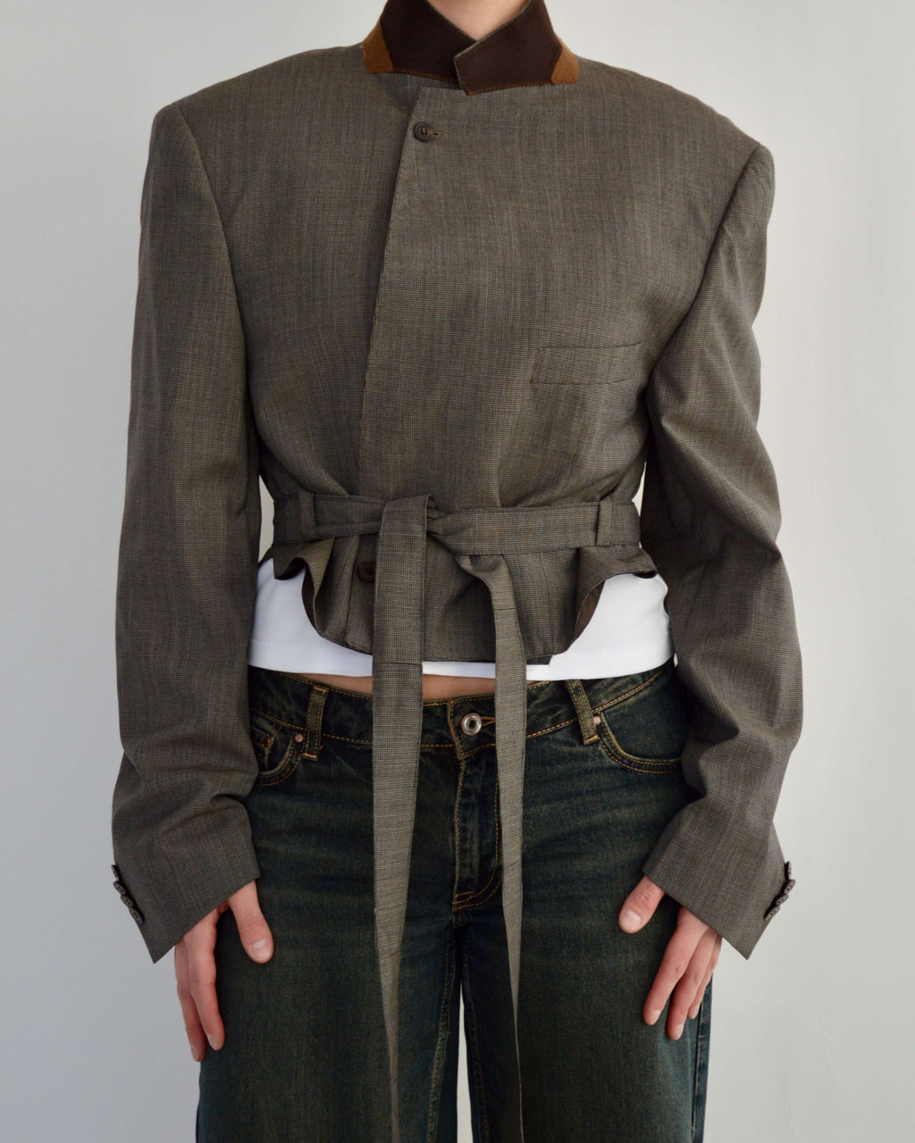 Tied-up Blazer - Brown Collar (M)