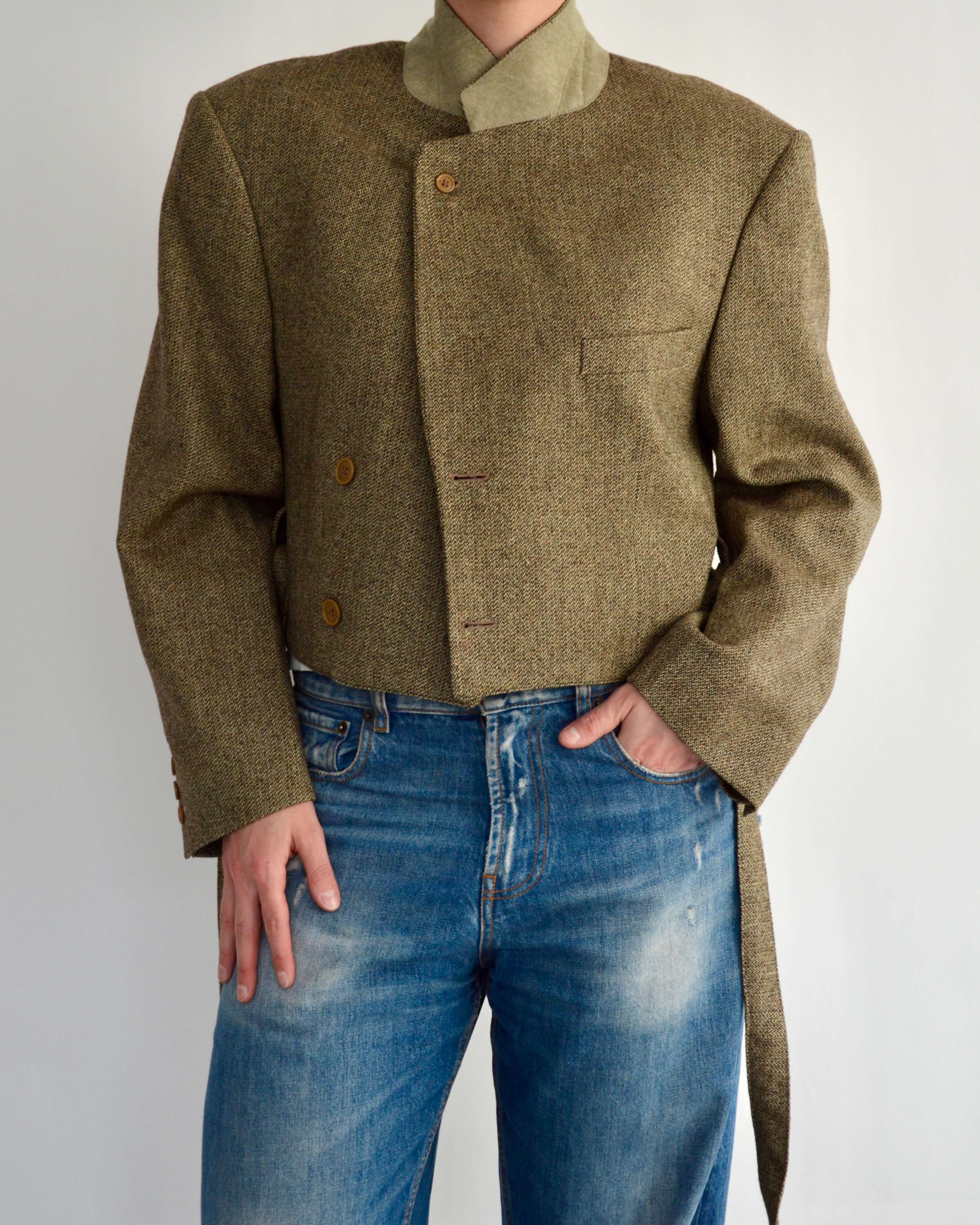 Tied-up Blazer - Textured Light Green (M)