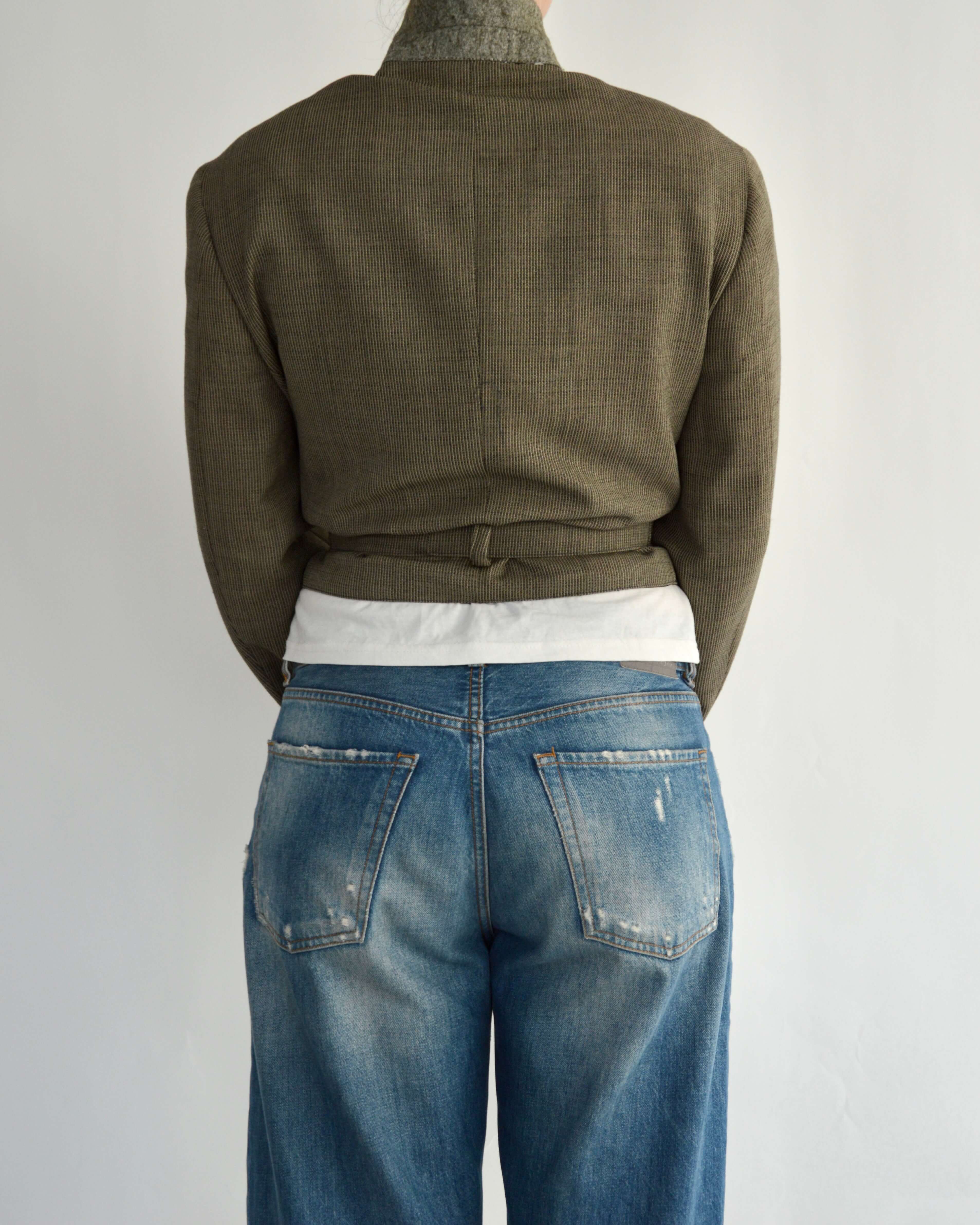 Tied-up Blazer - Textured Beige (S)