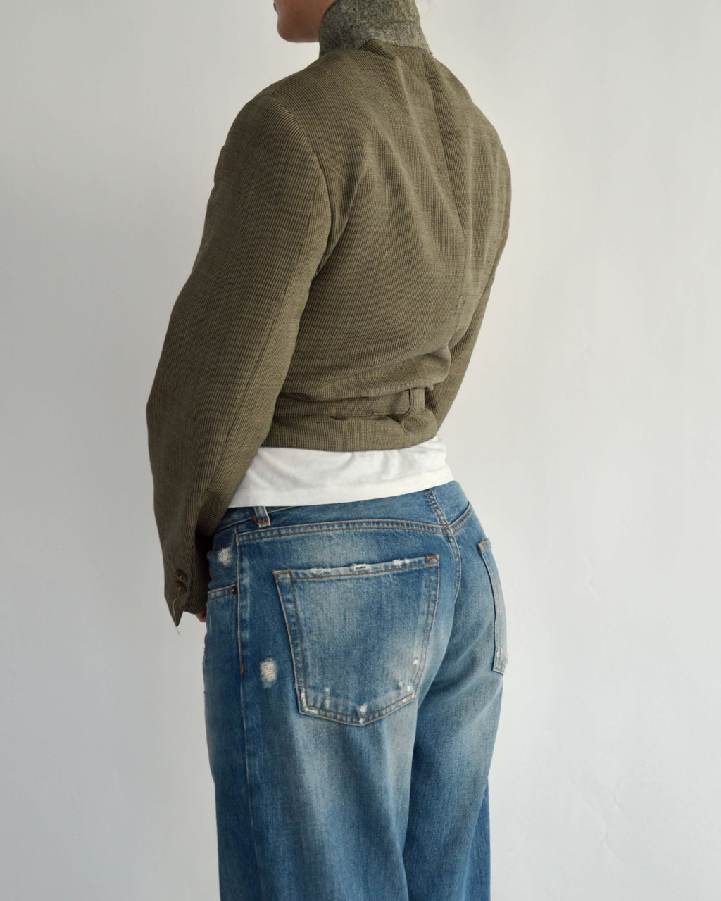 Tied-up Blazer - Textured Beige (S)