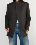 High Neck Blazer - Brown (L)