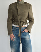 Tied-up Blazer - Textured Beige (S)