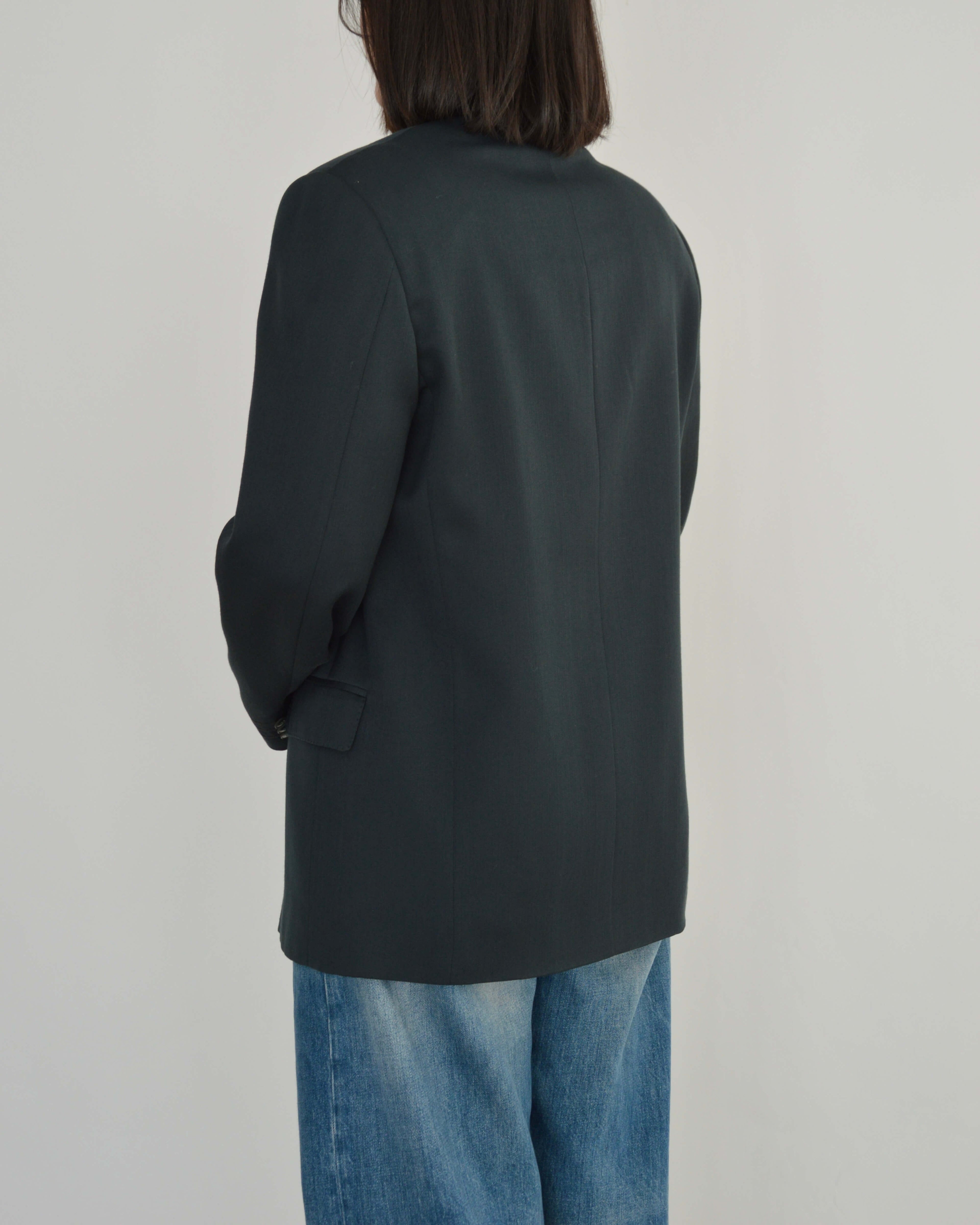 High Neck Blazer - Bottled Green (M)