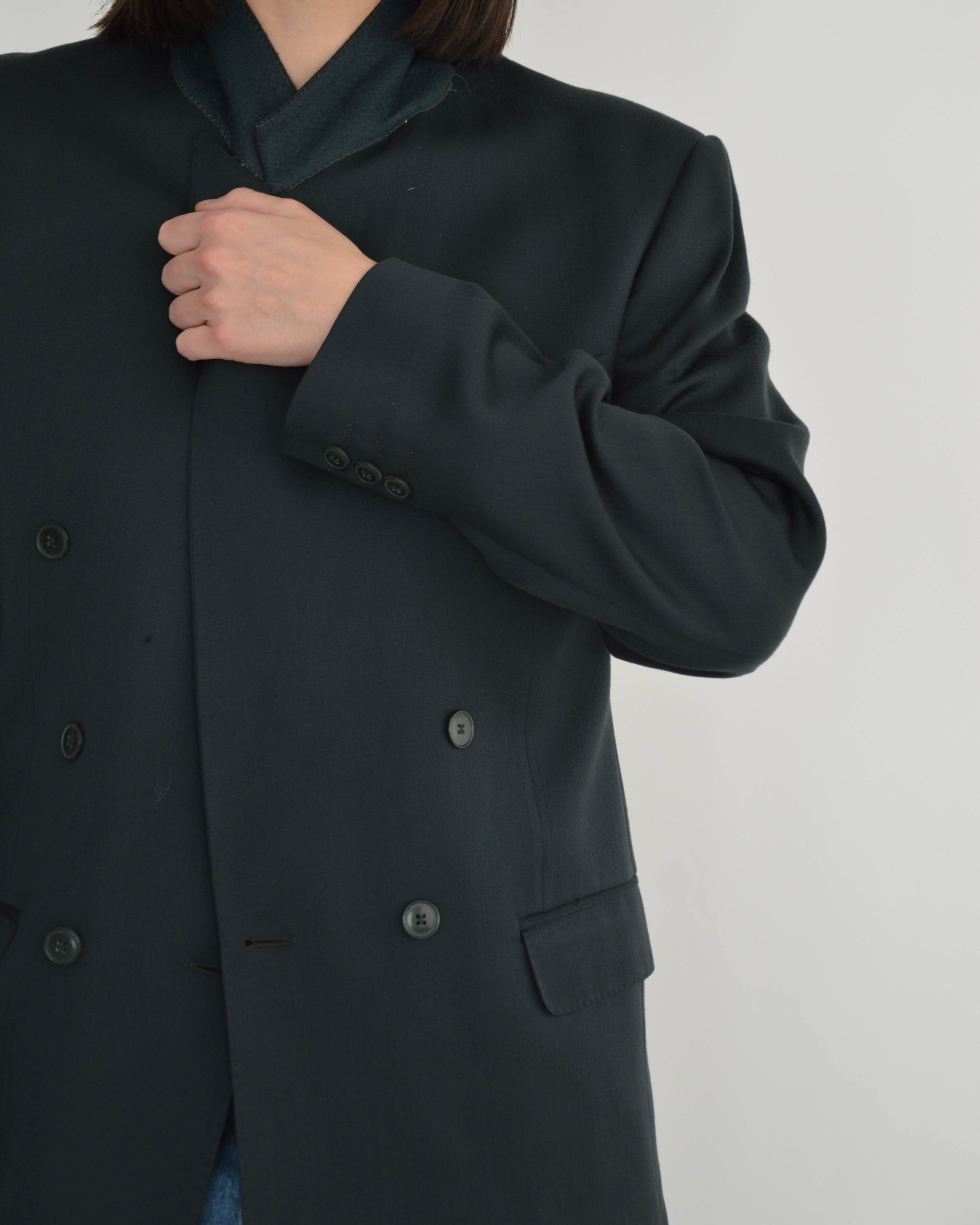 High Neck Blazer - Bottled Green (M)