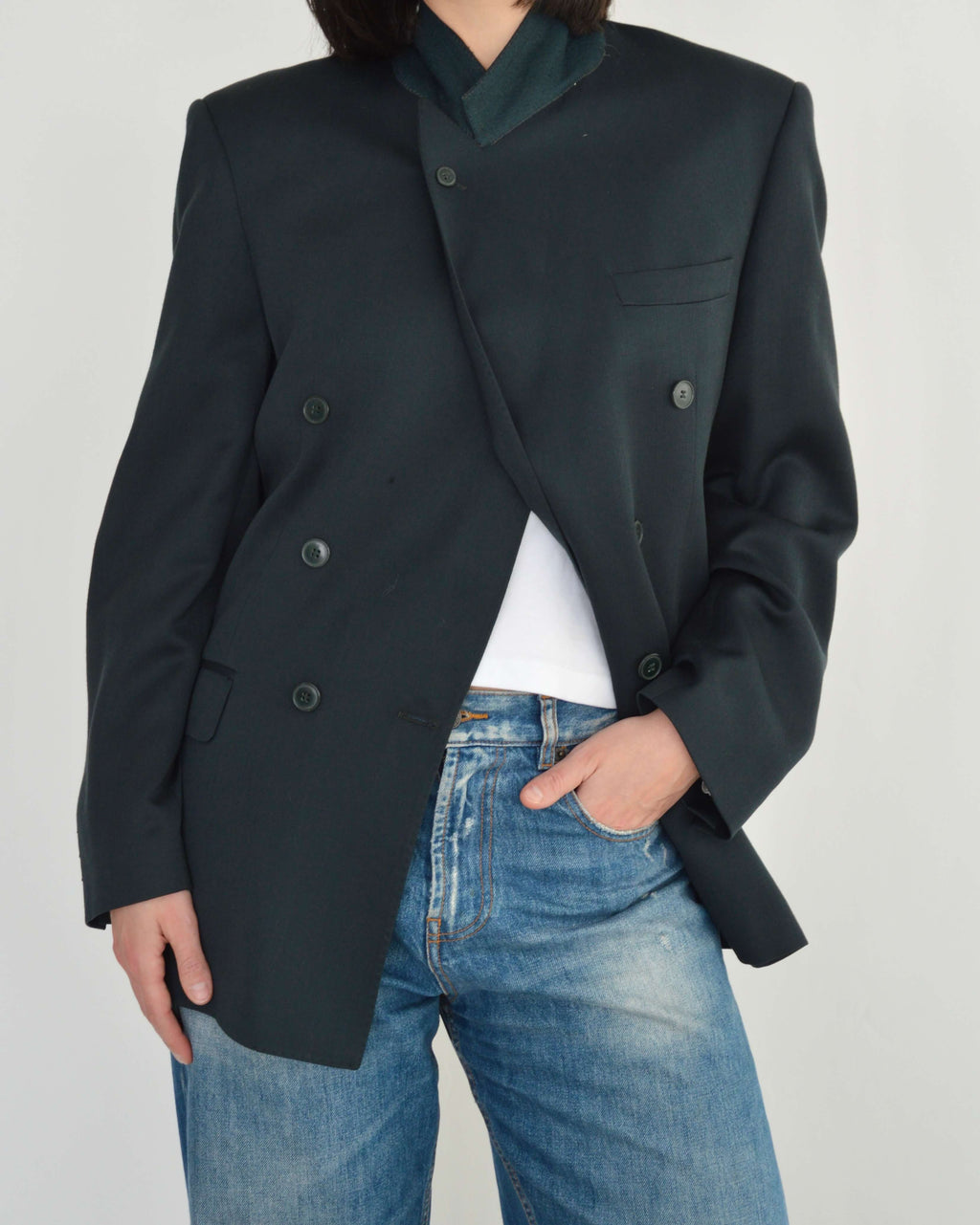 High Neck Blazer - Bottled Green (M)