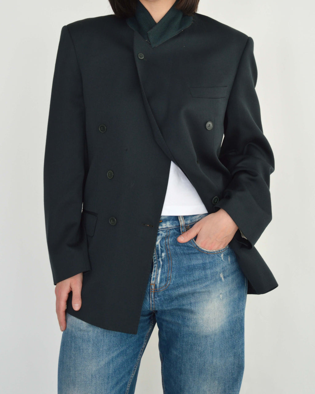 High Neck Blazer - Bottled Green (M)