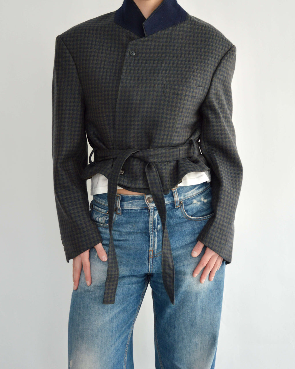 Tied-up Blazer - Blue and Purple (L)